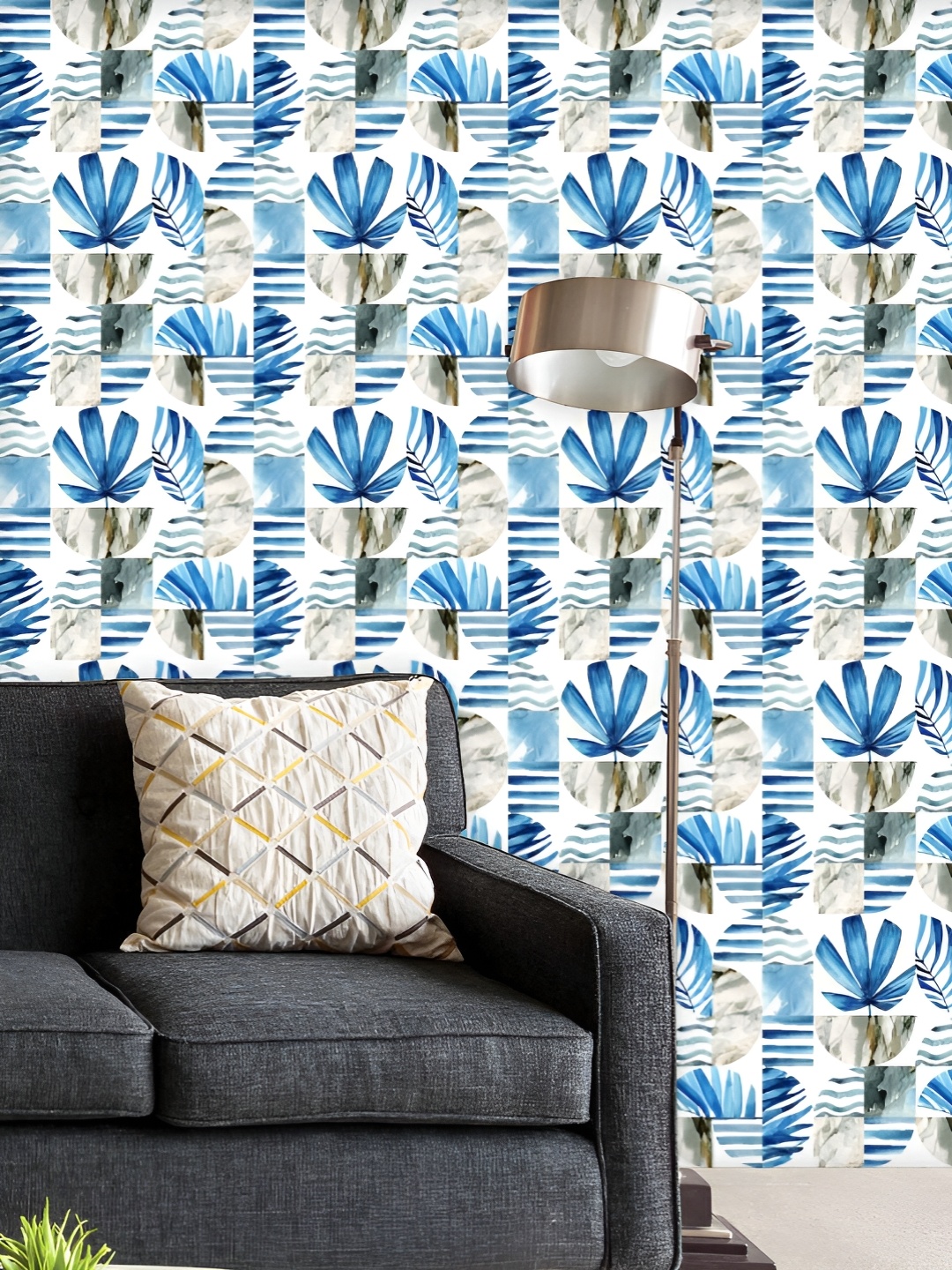 

ArtzFolio Printed UV-Resistant Anti-Bacterial Abstract Tropical Leaves Peel & Stick Wallpaper, Multi