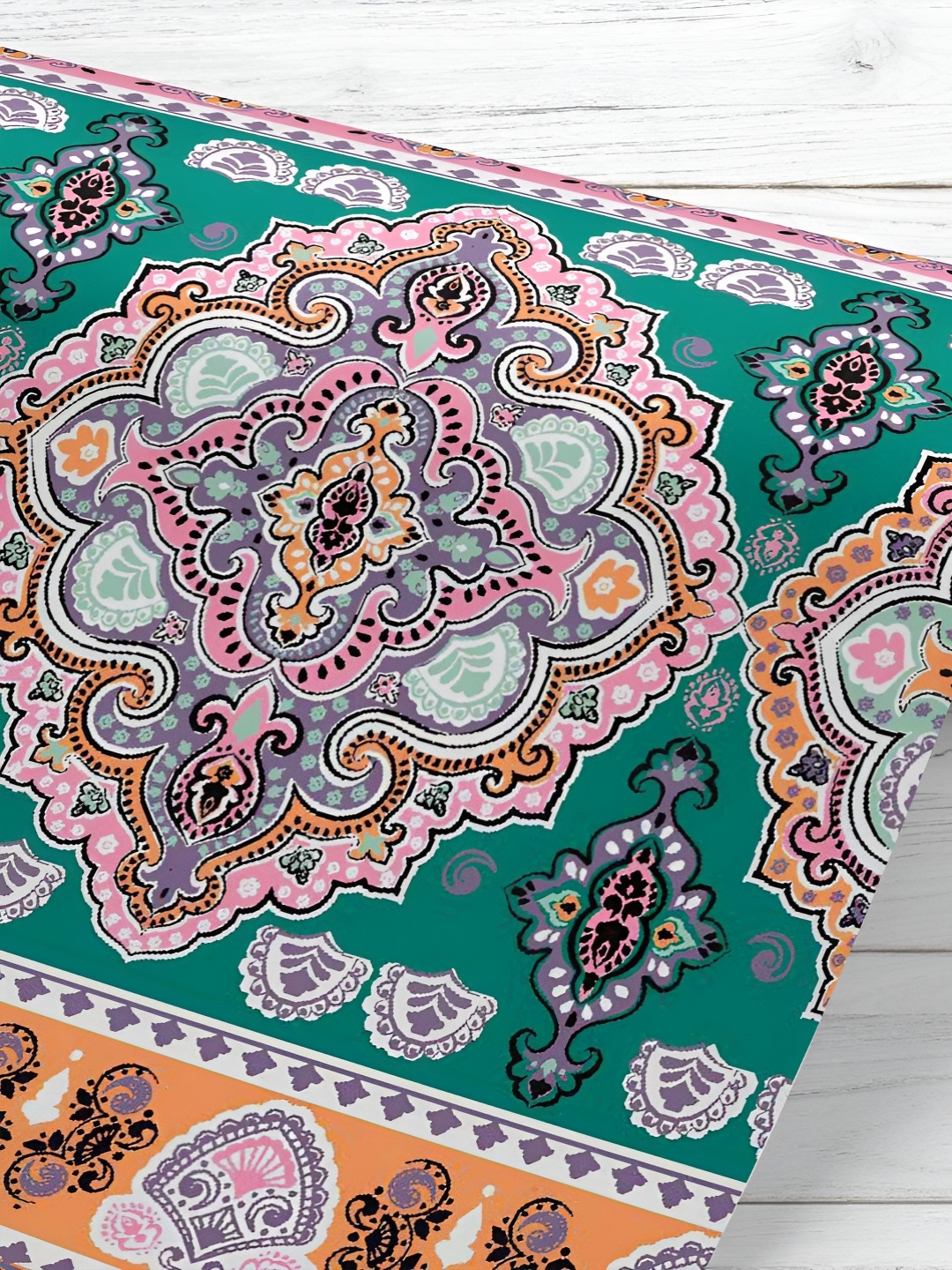 

ArtzFolio Green & Pink Printed UV Resistant Wallpaper