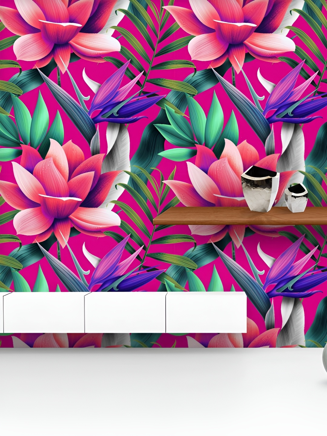 

ArtzFolio Pink & Green Peel & Stick Wallpaper