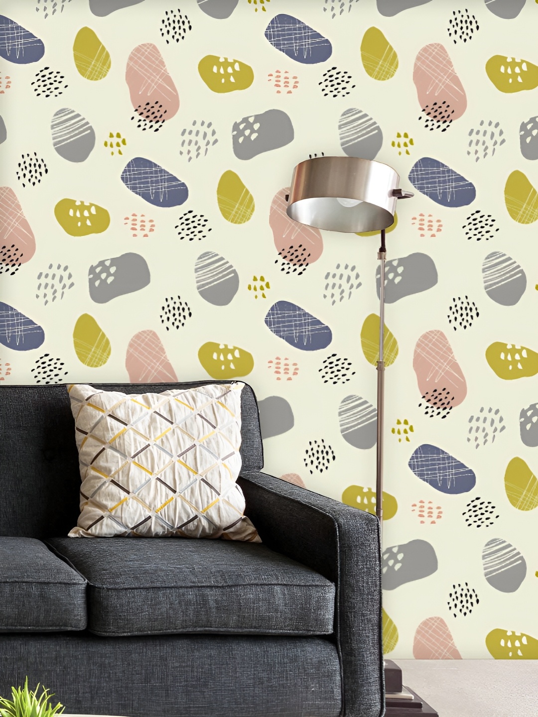 

ArtzFolio Printed UV-Resistant Anti-Bacterial Abstract Pattern Peel & Stick Wallpaper, Multi