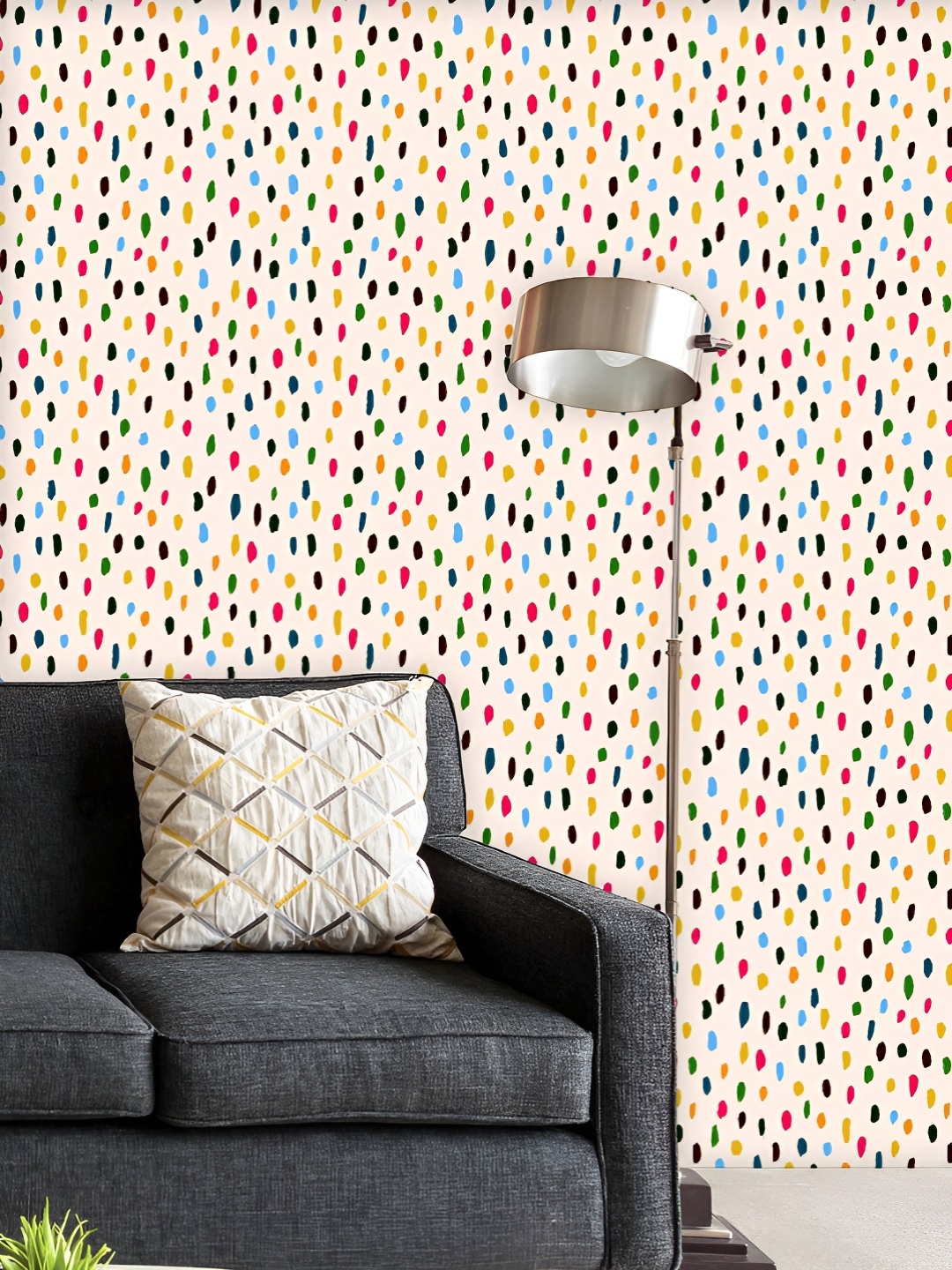 

ArtzFolio Printed UV-Resistant Anti-Bacterial Colorful Retro Strokes Peel & Stick Wallpaper, Multi