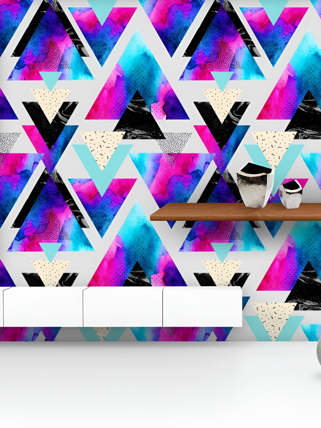 

ArtzFolio Printed UV-Resistant Anti-Bacterial Abstract Triangles Peel & Stick Wallpaper, Multi