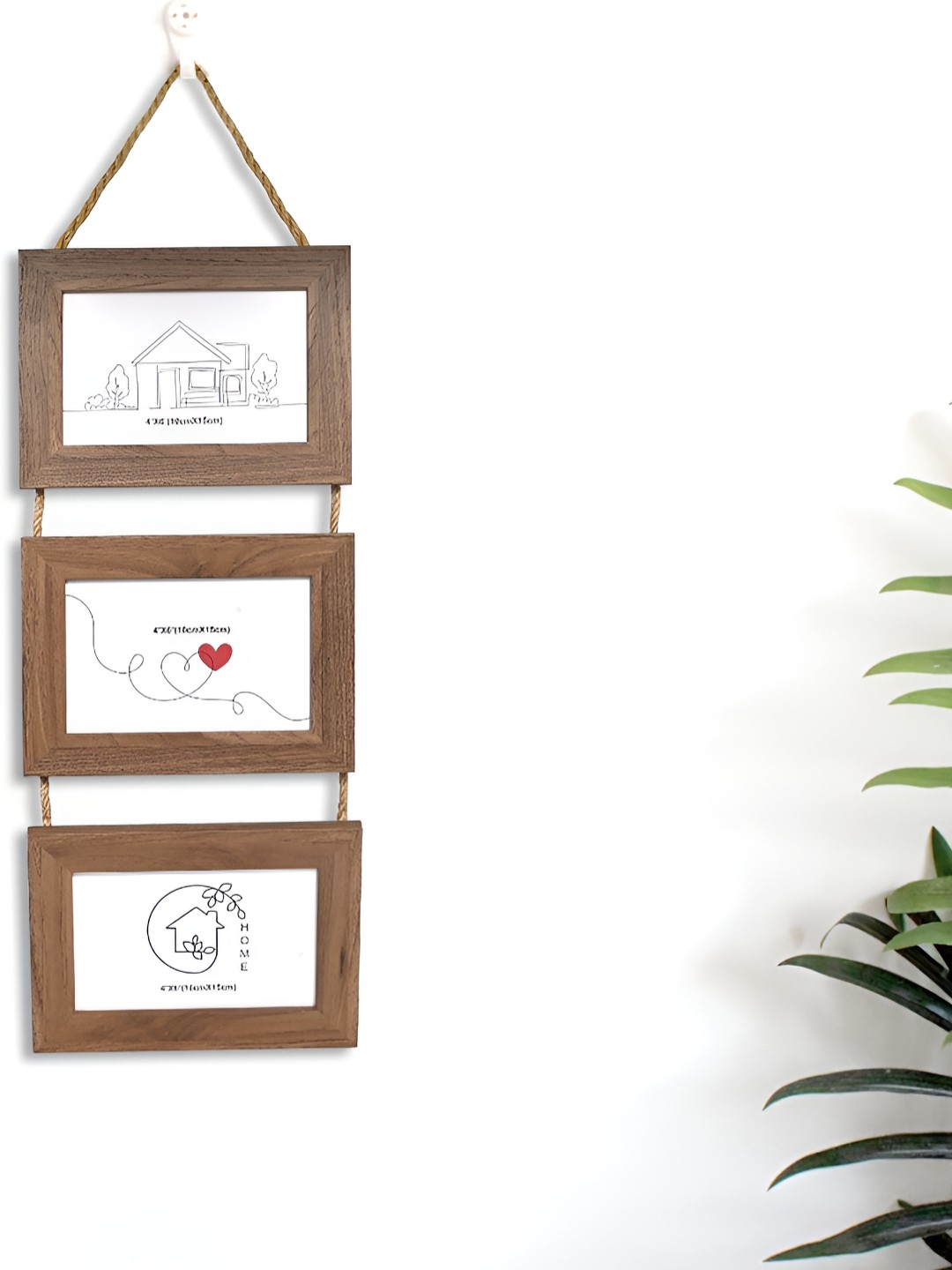 

Aura Brown 3 Pieces Hanging Wooden Wall Photo Frames