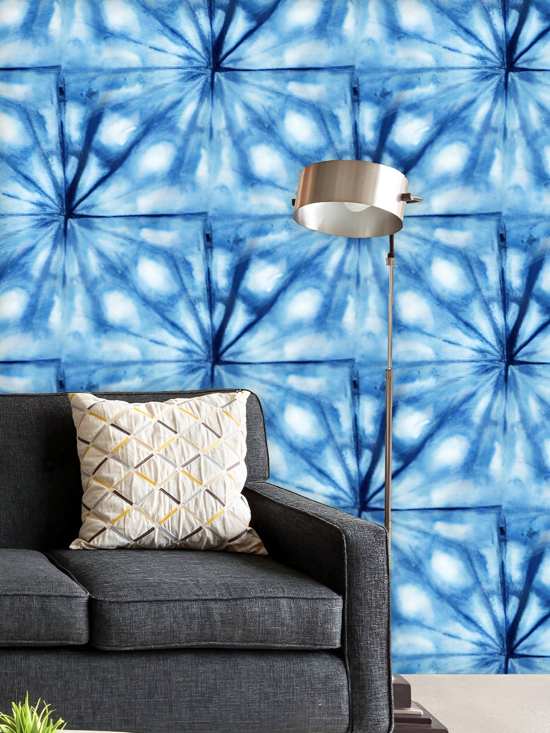 

ArtzFolio Blue & White Tie & Dye UV Resistant Wallpaper