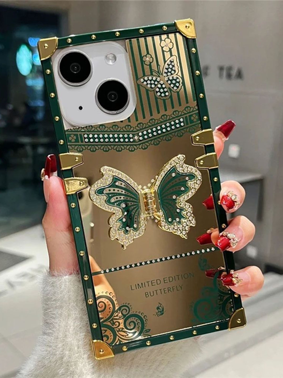 

Luxury Kase Solid Printed iPhone 14 Back Case Mobile Accessories, Green