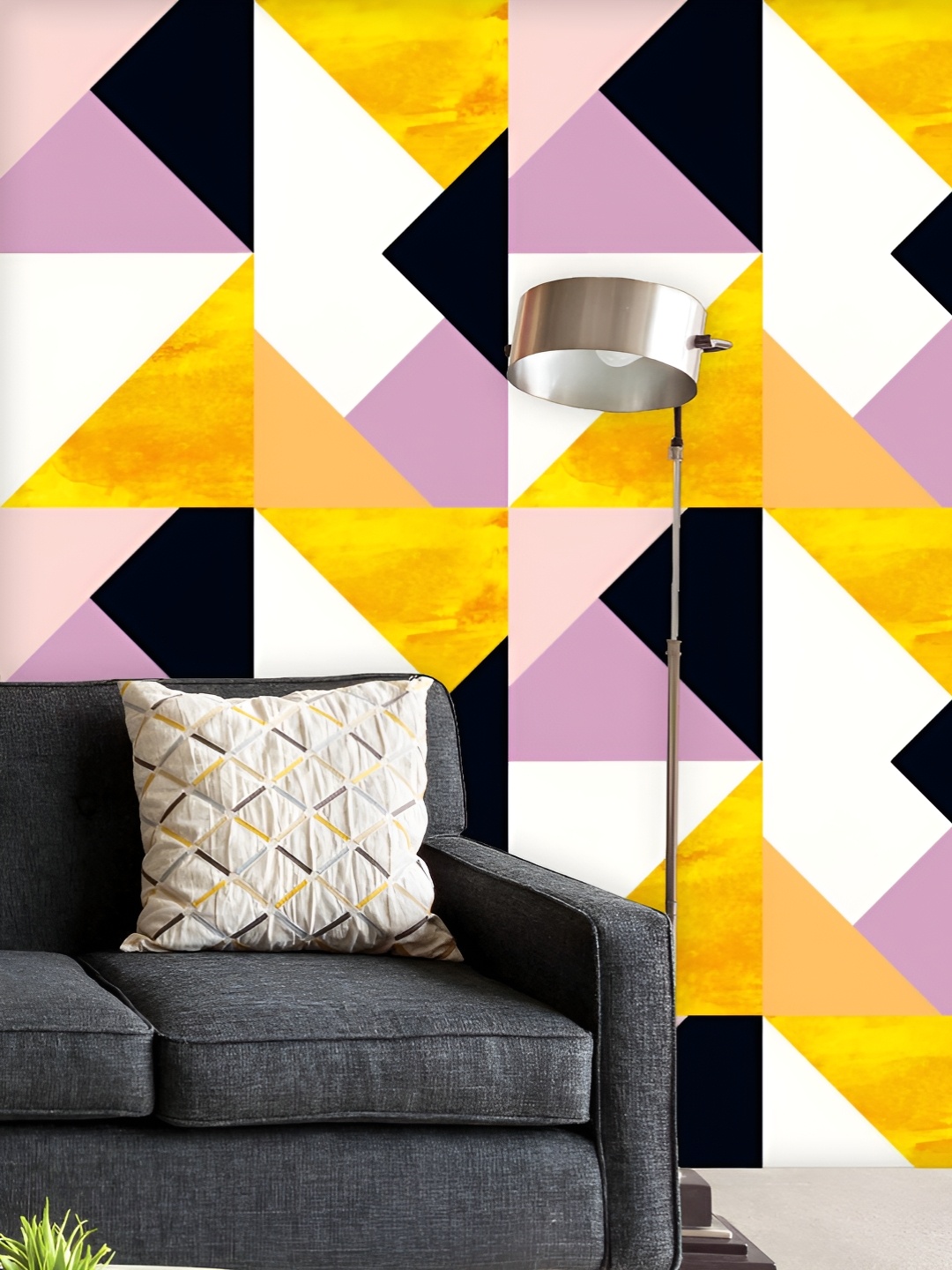 

ArtzFolio Printed UV-Resistant Anti-Bacterial Geometric Pattern Peel & Stick Wallpaper, Multi