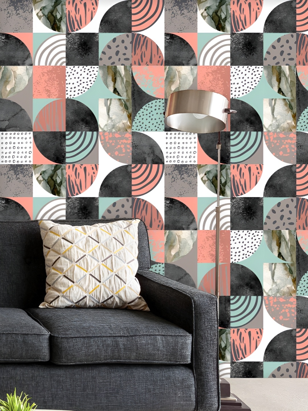 

ArtzFolio Printed UV-Resistant Anti-Bacterial Geometric Marble Pattern Peel & Stick Wallpaper, Multi