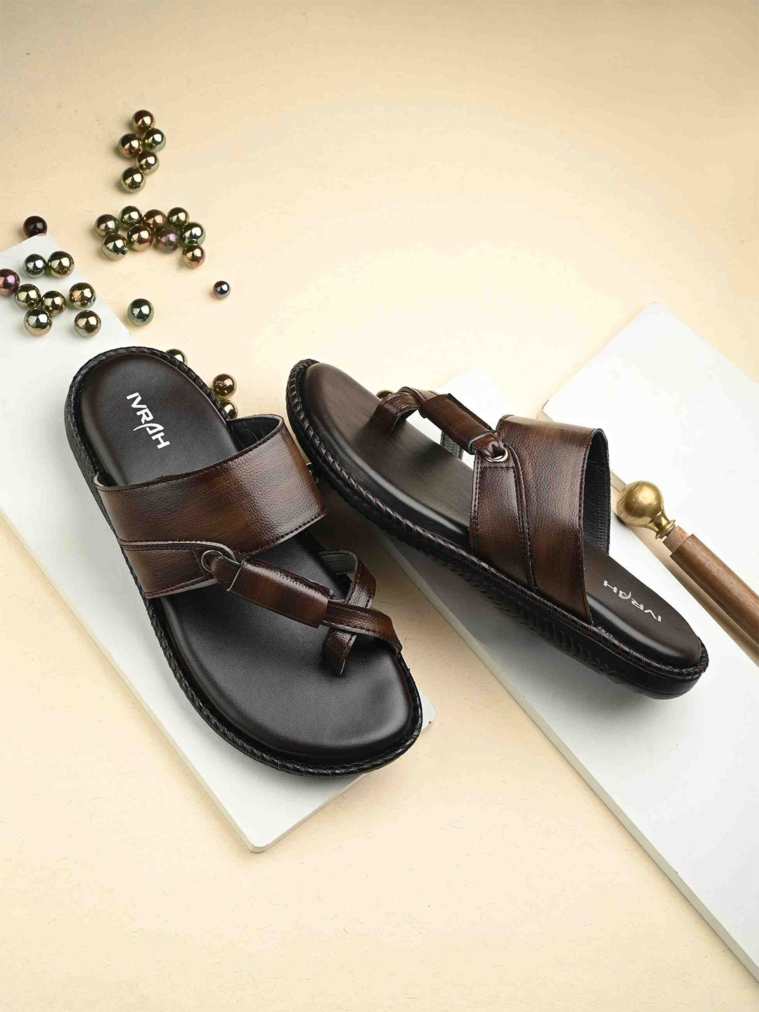 

IVRAH Men Comfort Sandals, Brown