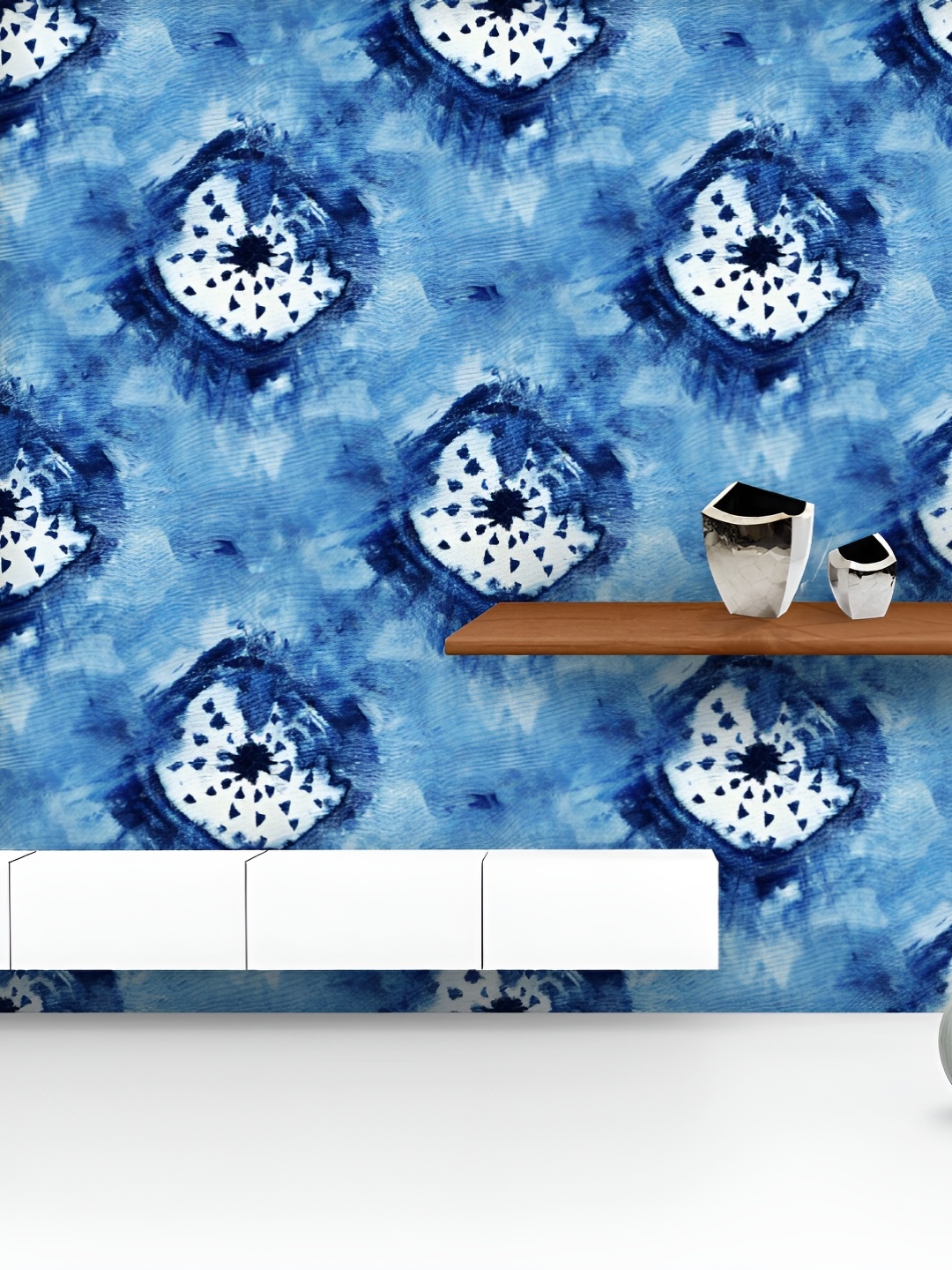 

ArtzFolio Printed UV-Resistant Anti-Bacterial Shibori Batik Style Peel & Stick Wallpaper, Multi