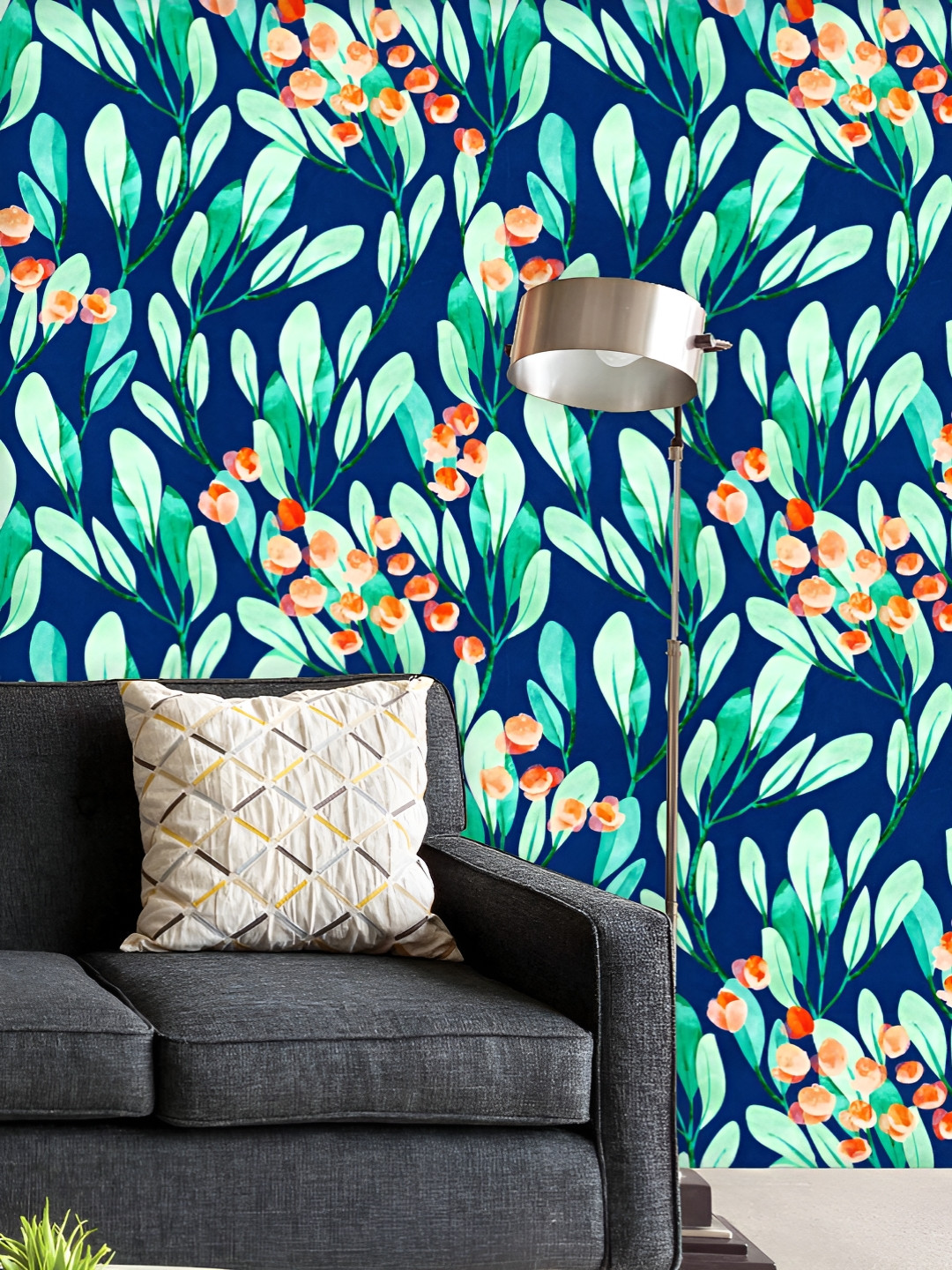 

ArtzFolio Printed UV-Resistant Anti-Bacterial Watercolor Floral Pattern Peel & Stick Wallpaper, Multi