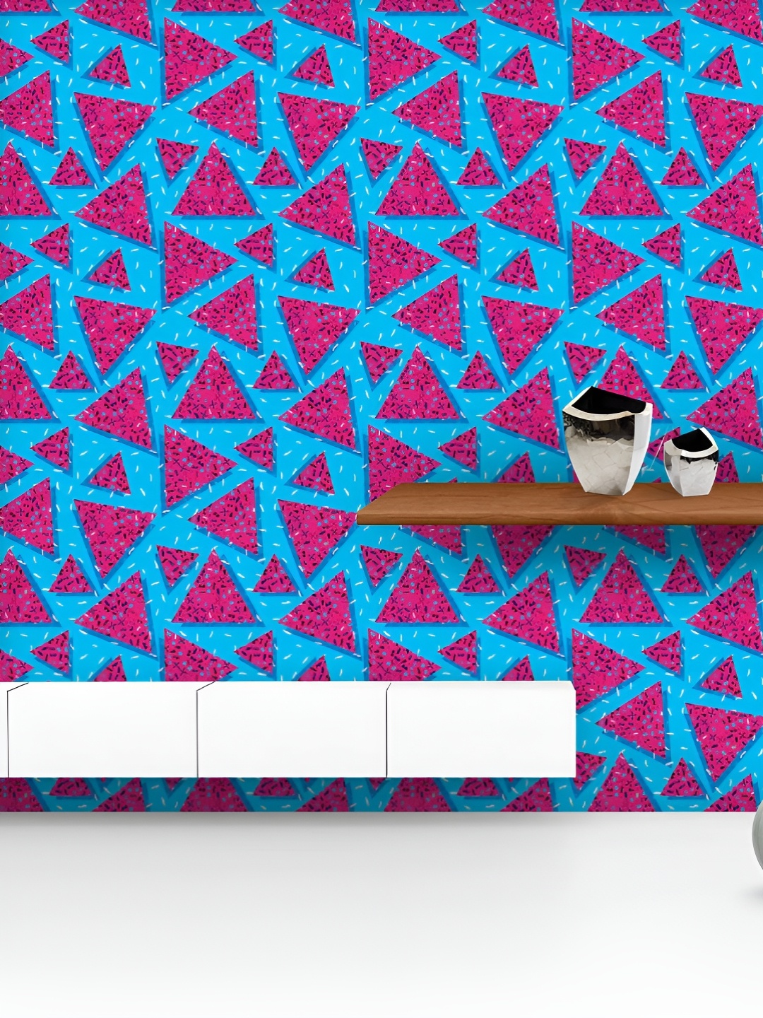 

ArtzFolio Printed UV-Resistant Anti-Bacterial Retro Geometric Shapes Peel & Stick Wallpaper, Multi