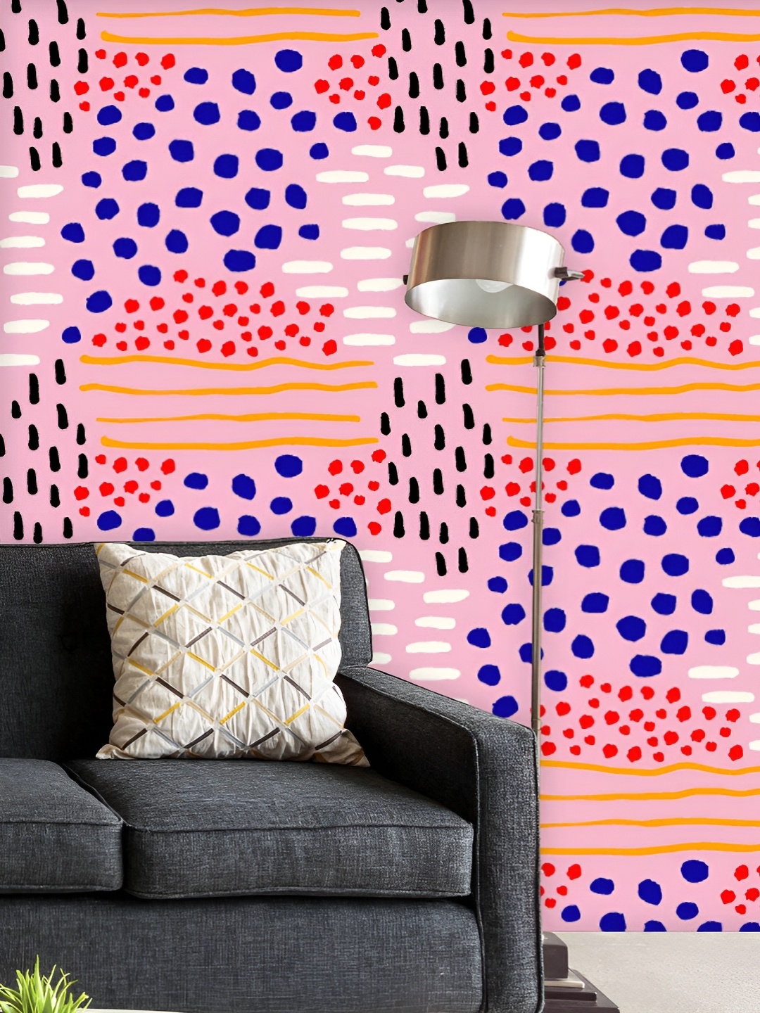 

ArtzFolio Printed UV-Resistant Anti-Bacterial Hand-Drawn Abstract Strokes Peel & Stick Wallpaper, Multi