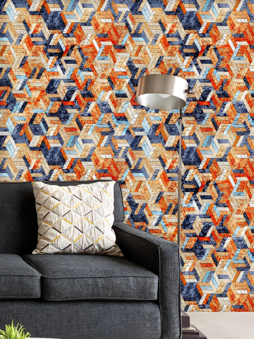 

ArtzFolio Printed UV-Resistant Anti-Bacterial Colorful Tribal Grunge Peel & Stick Wallpaper, Multi