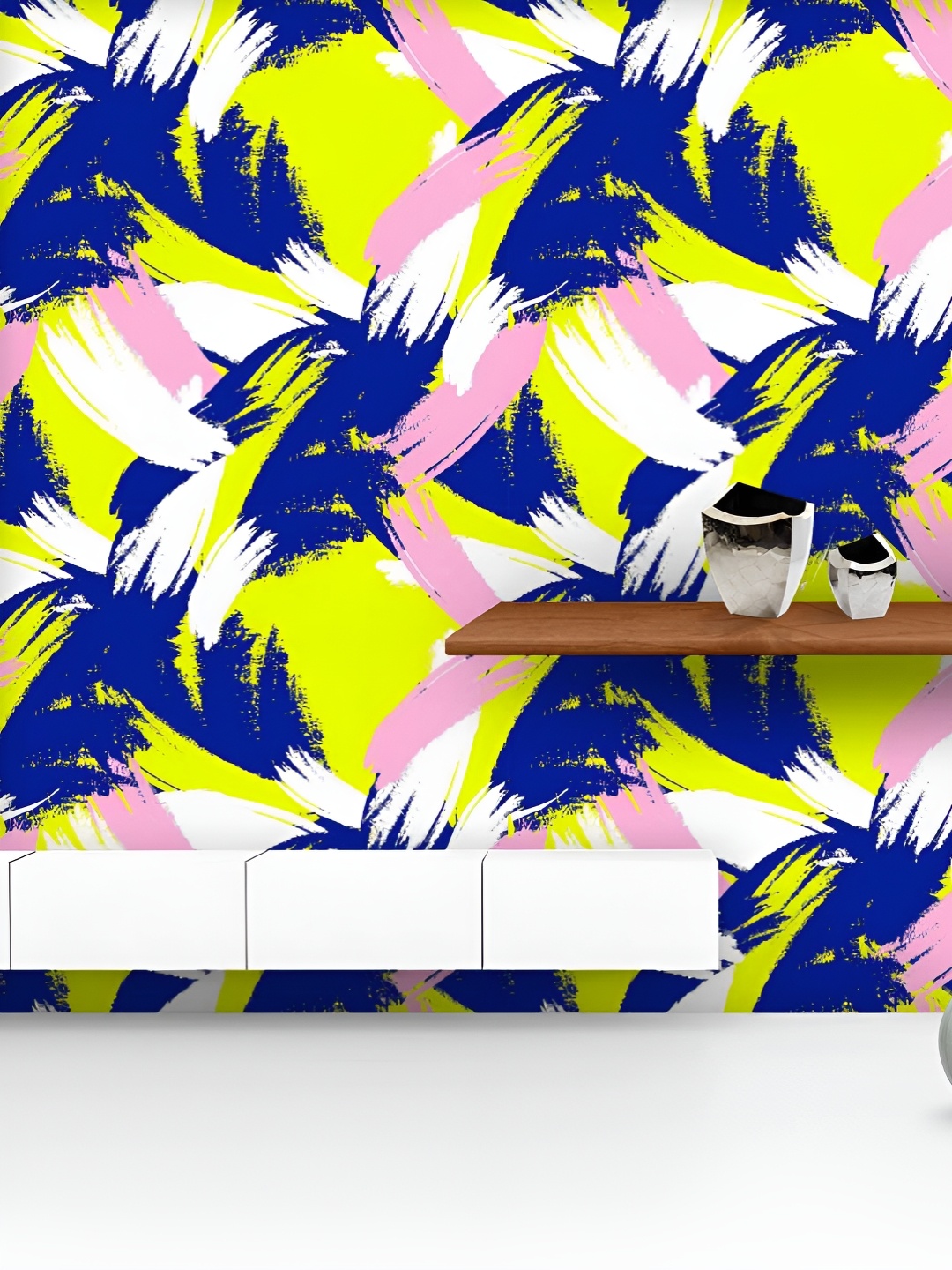 

ArtzFolio Yellow & Blue Printed UV Resistant Wallpaper