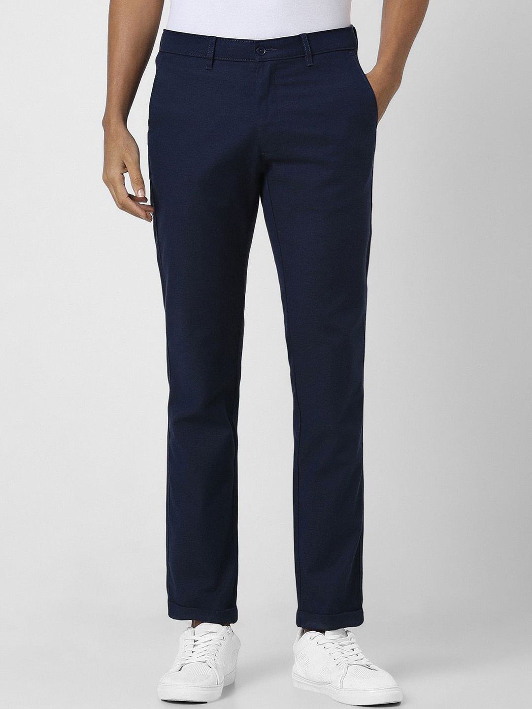 

Van Heusen Sport Men Cotton Slim Fit Regular Trousers, Navy blue