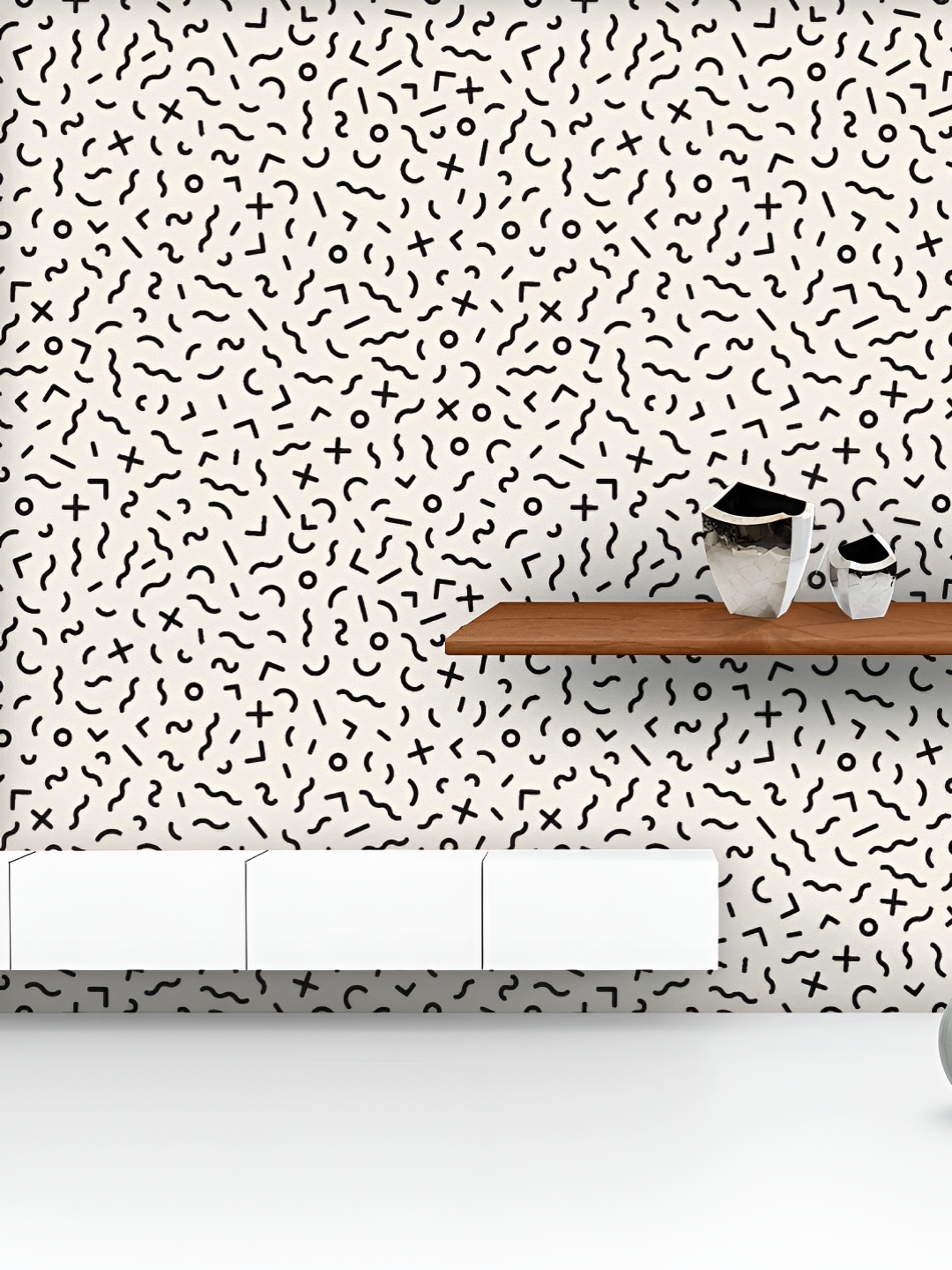 

ArtzFolio White & Black Printed UV Resistant Wallpaper