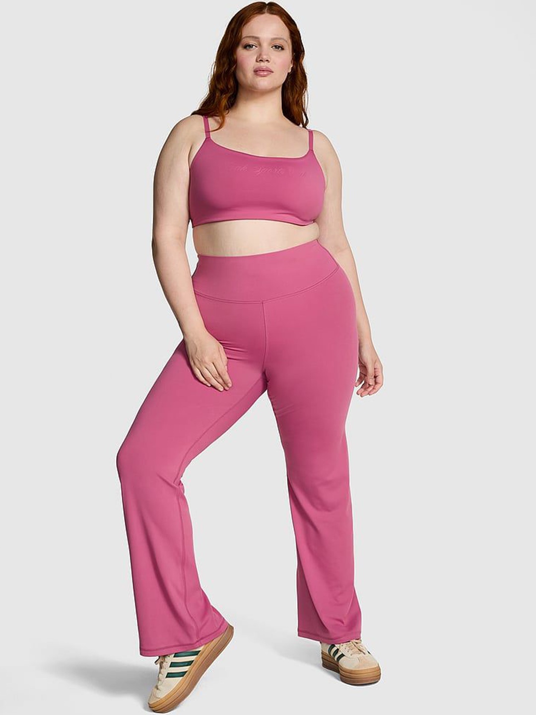 

Victoria's Secret Women Plus Size Pink Relay Flare Ankle Length Tights, Mauve