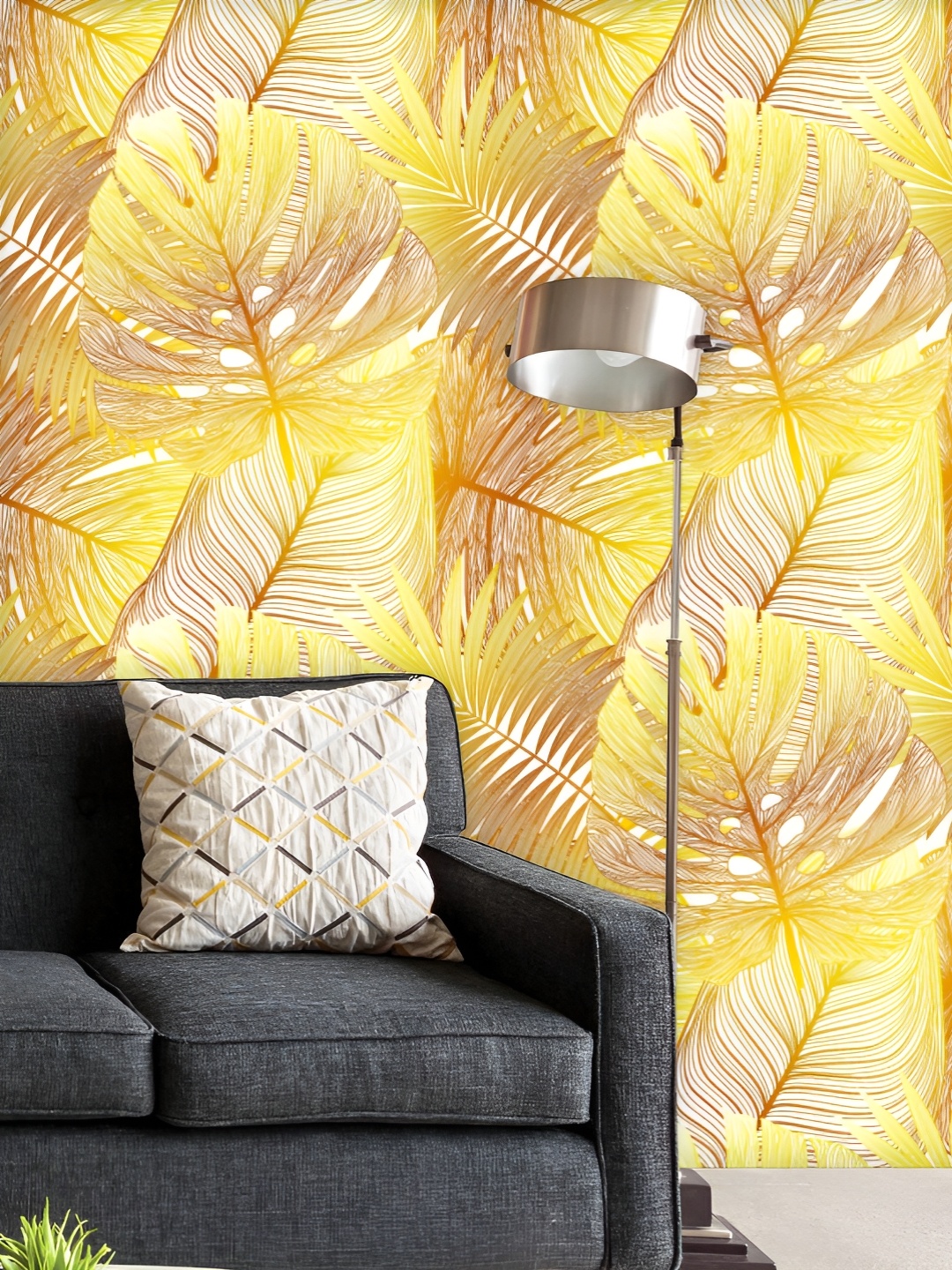 

ArtzFolio Printed UV-Resistant Anti-Bacterial Tropical Palm Leaf Peel & Stick Wallpaper, Multi