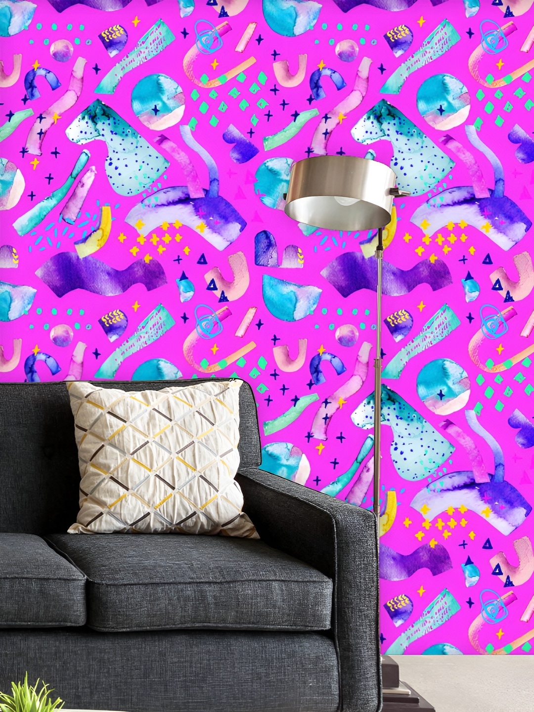 

ArtzFolio Printed UV-Resistant Anti-Bacterial Abstract Watercolor Shapes Peel & Stick Wallpaper, Multi