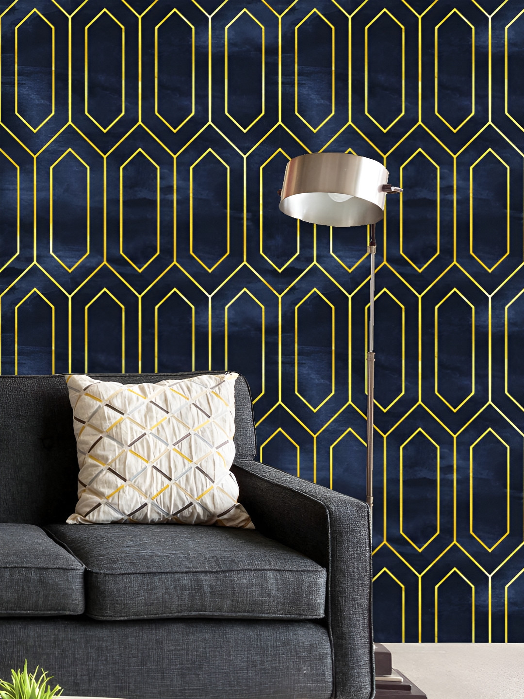 

ArtzFolio Printed UV-Resistant Anti-Bacterial Geometric Pattern Peel & Stick Wallpaper, Multi