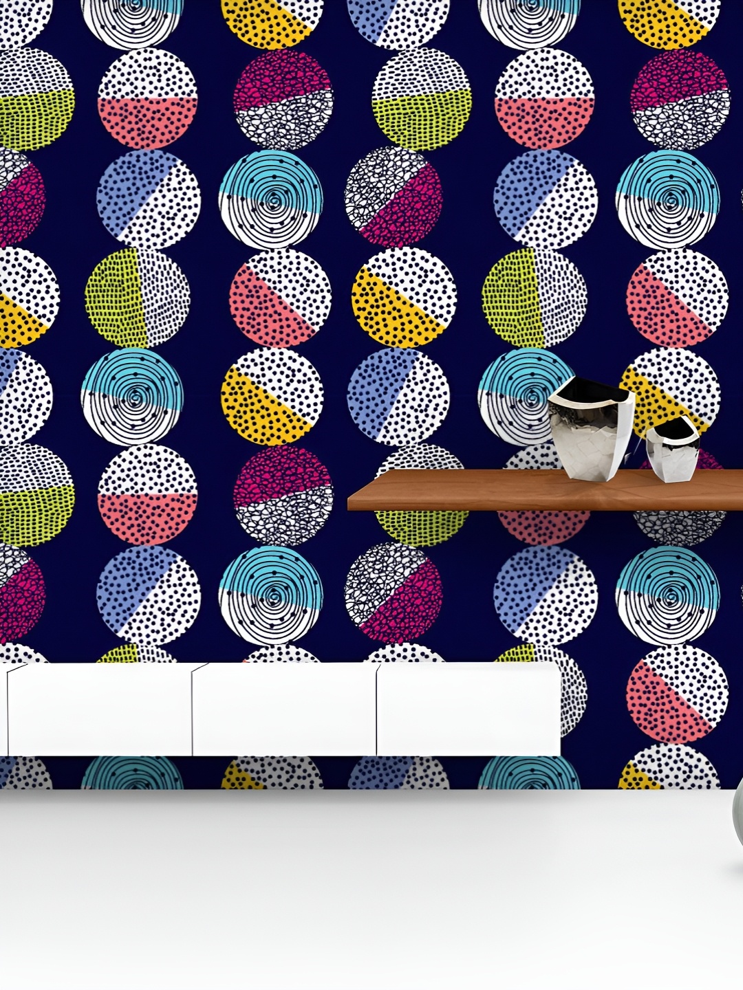 

ArtzFolio Printed UV-Resistant Anti-Bacterial Abstract Polka Dots Peel & Stick Wallpaper, Multi