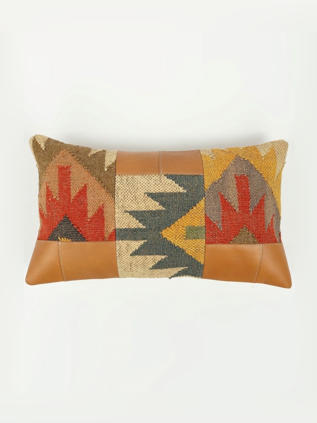 

Art Avenue Tan & Orange-Coloured Geometric Cotton Rectangle Cushion Covers
