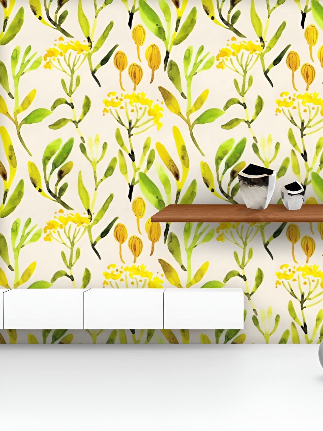 

ArtzFolio Printed UV-Resistant Anti-Bacterial Watercolor Floral Pattern Peel & Stick Wallpaper, Multi
