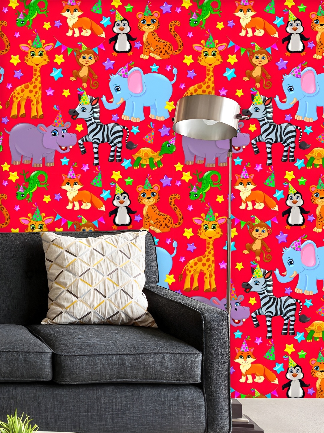 

ArtzFolio Printed UV-Resistant Anti-Bacterial Animal Art Pattern Peel & Stick Wallpaper, Multi