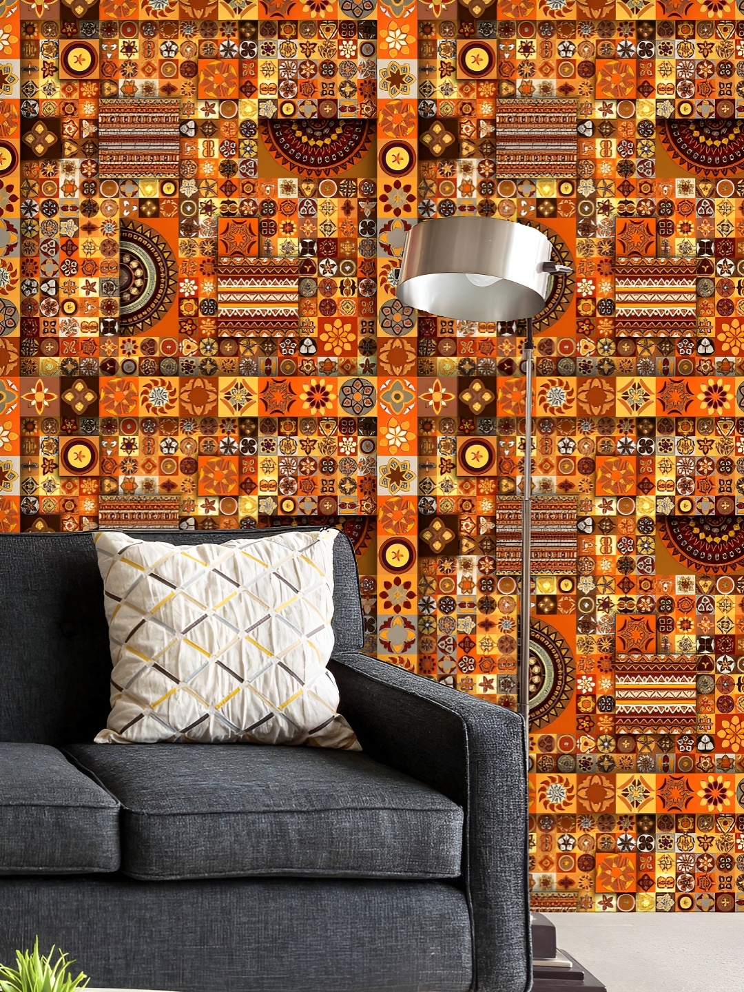 

ArtzFolio Orange Coloured & Yellow Printed UV Resistant Wallpaper