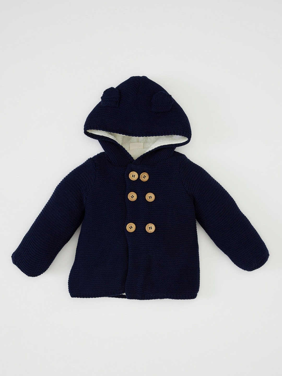 

DeFacto Boys Cable Knit Hooded Cardigan, Navy blue