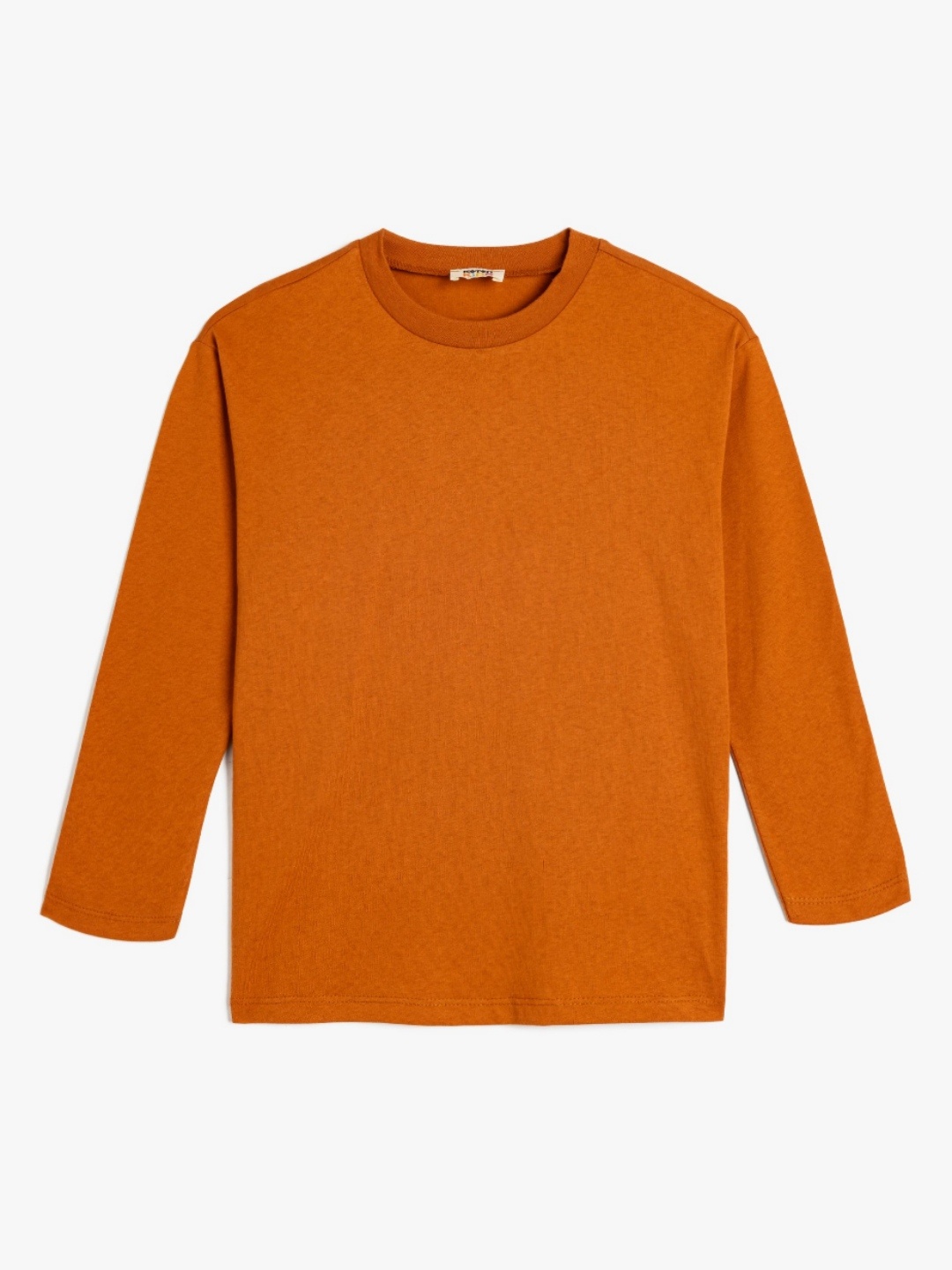 

Koton Boys Solid Round Neck Cotton T-shirt, Orange