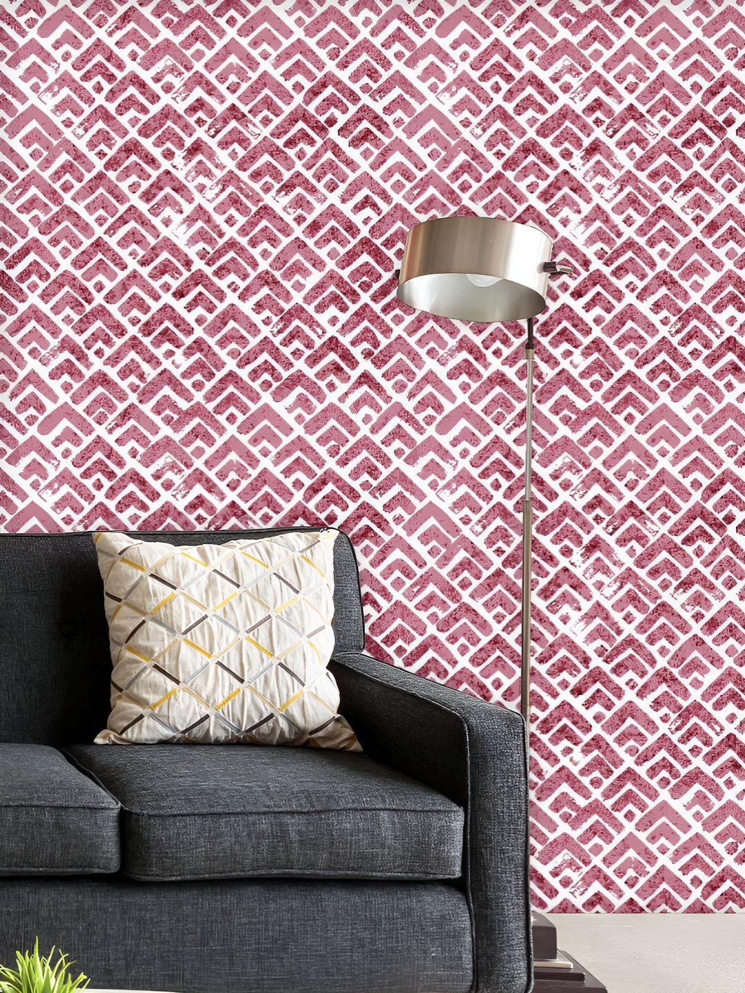 

ArtzFolio Printed UV-Resistant Anti-Bacterial Pink White Grunge Style Peel & Stick Wallpaper, Multi