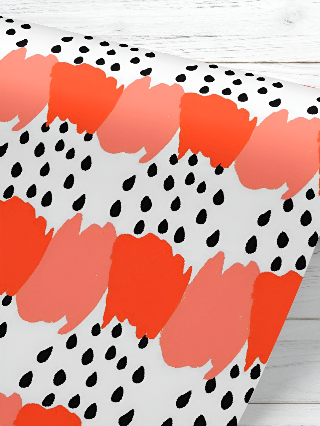 

ArtzFolio White & Orange-Color Printed Peel & Stick Wallpaper