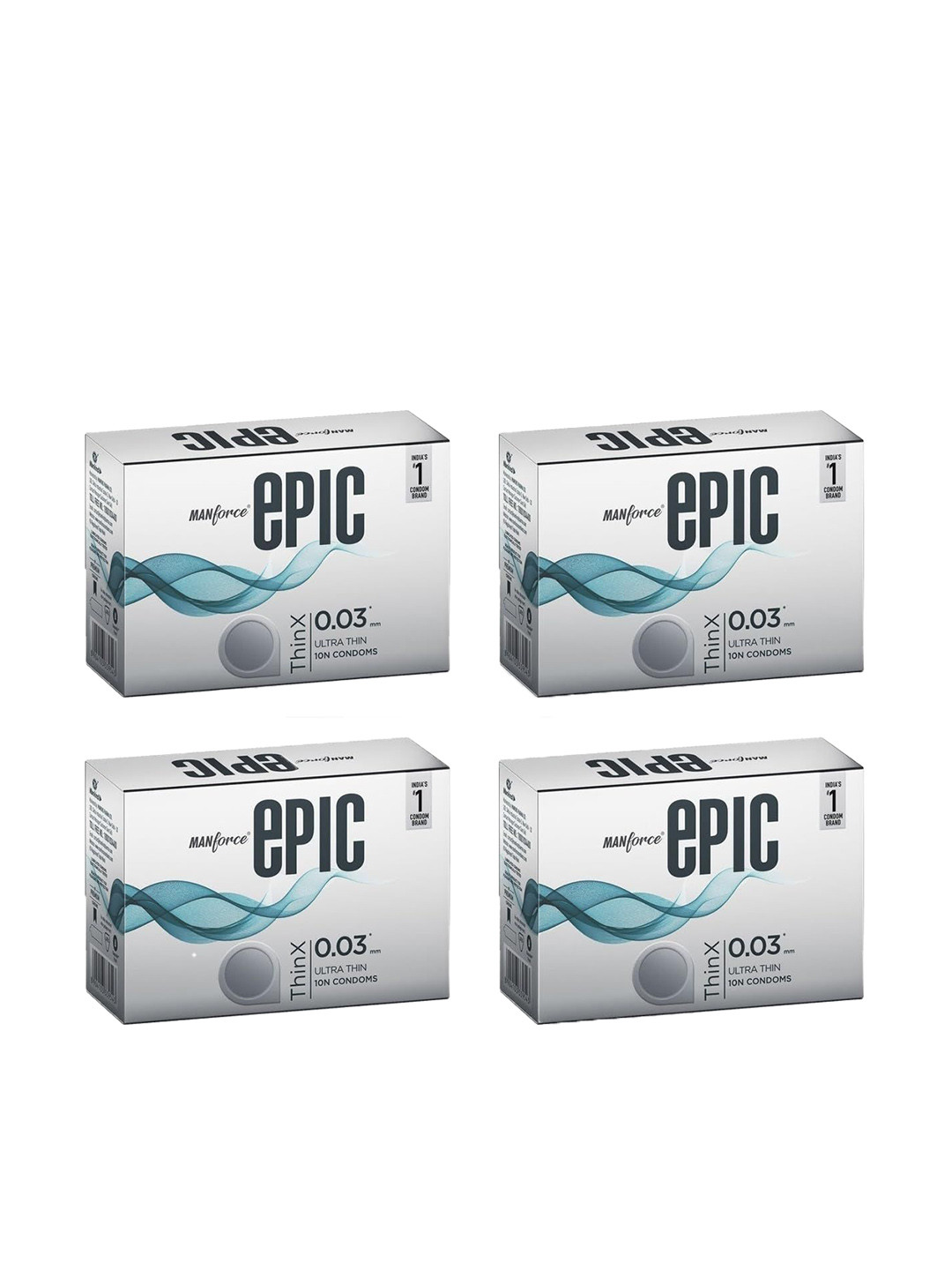 

Manforce Set of 4 Epic ThinX Ultra Thin Condoms - 10 Units Each, White