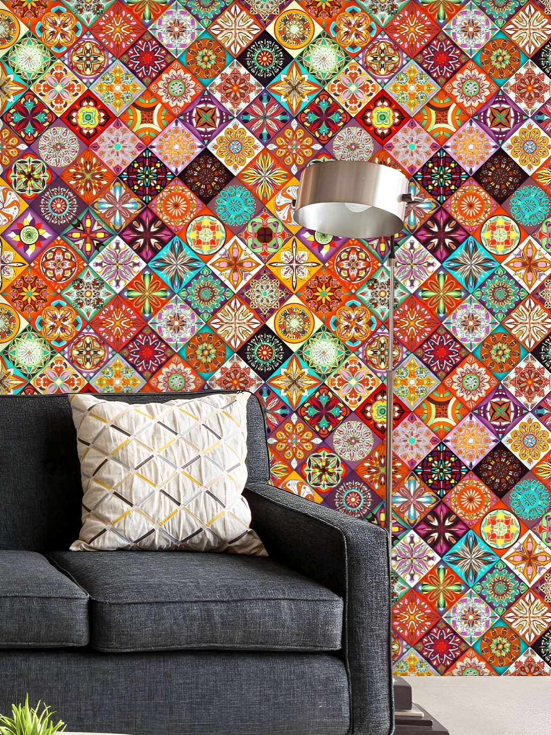 

ArtzFolio Printed UV-Resistant Anti-Bacterial Vintage Mandalas Peel & Stick Wallpaper, Multi