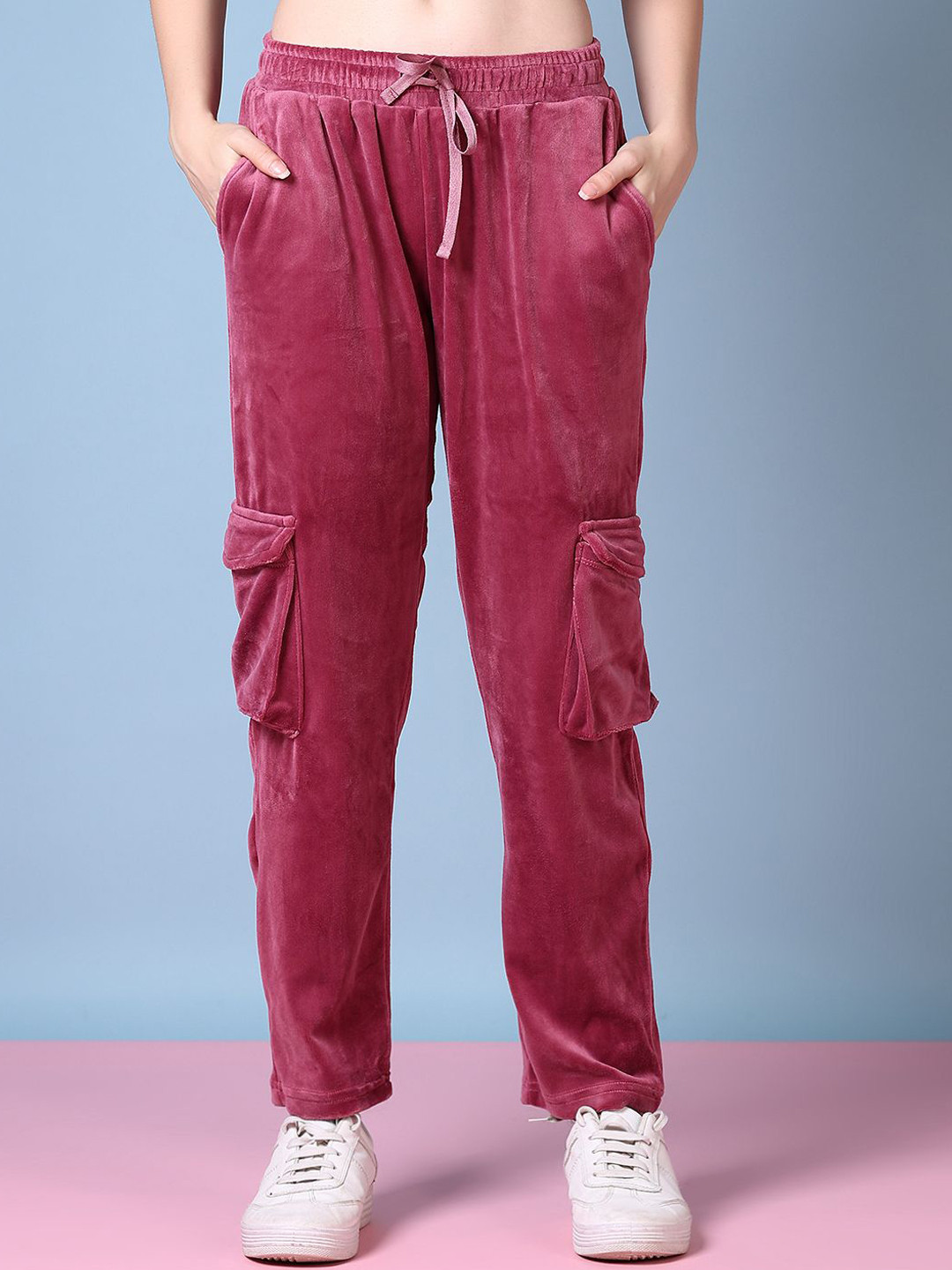 

V-Mart Women Mid Rise Regular Fit Cargos, Pink