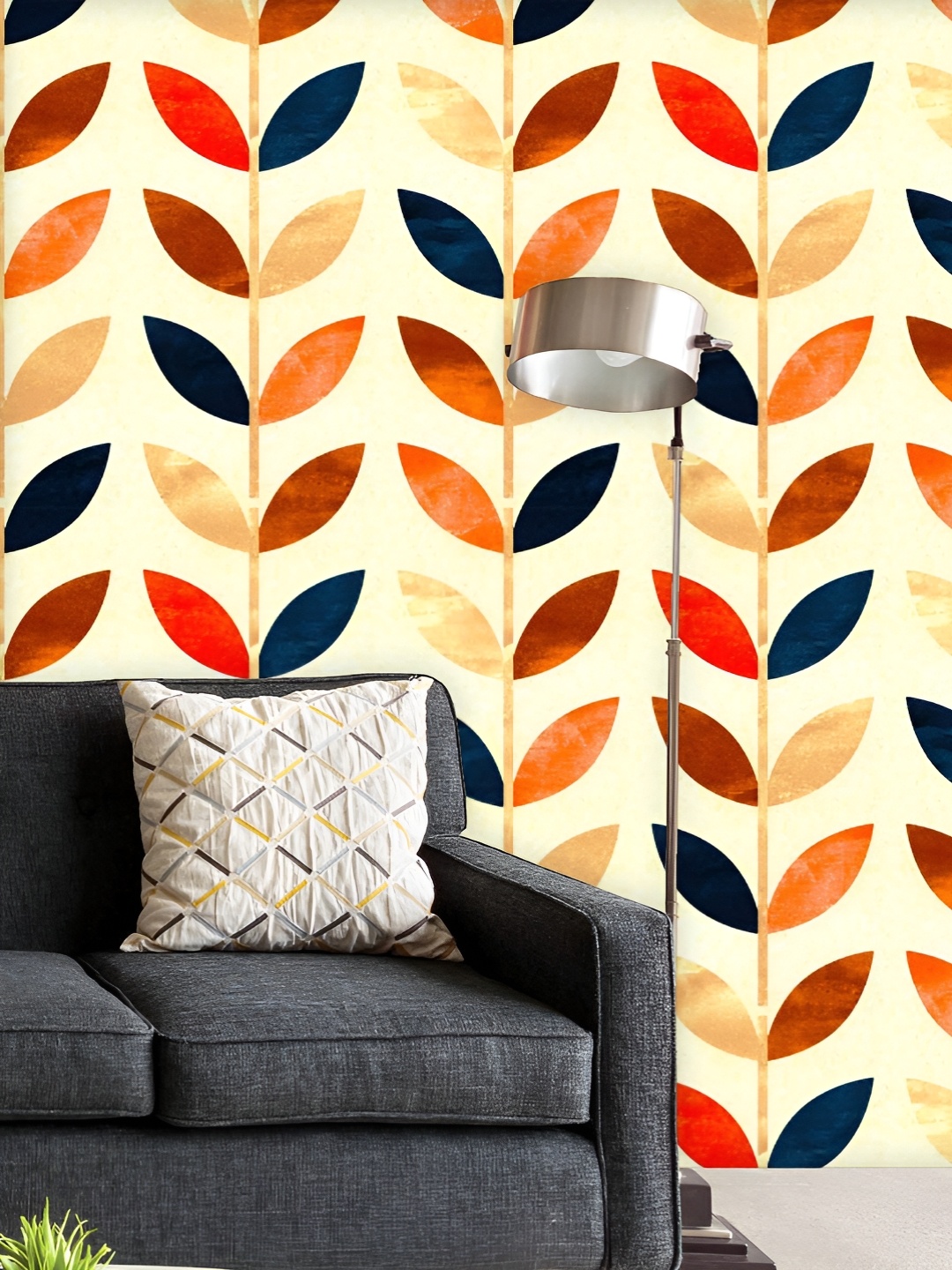 

ArtzFolio Printed UV-Resistant Anti-Bacterial Colorful Leaves Shape Peel & Stick Wallpaper, Multi