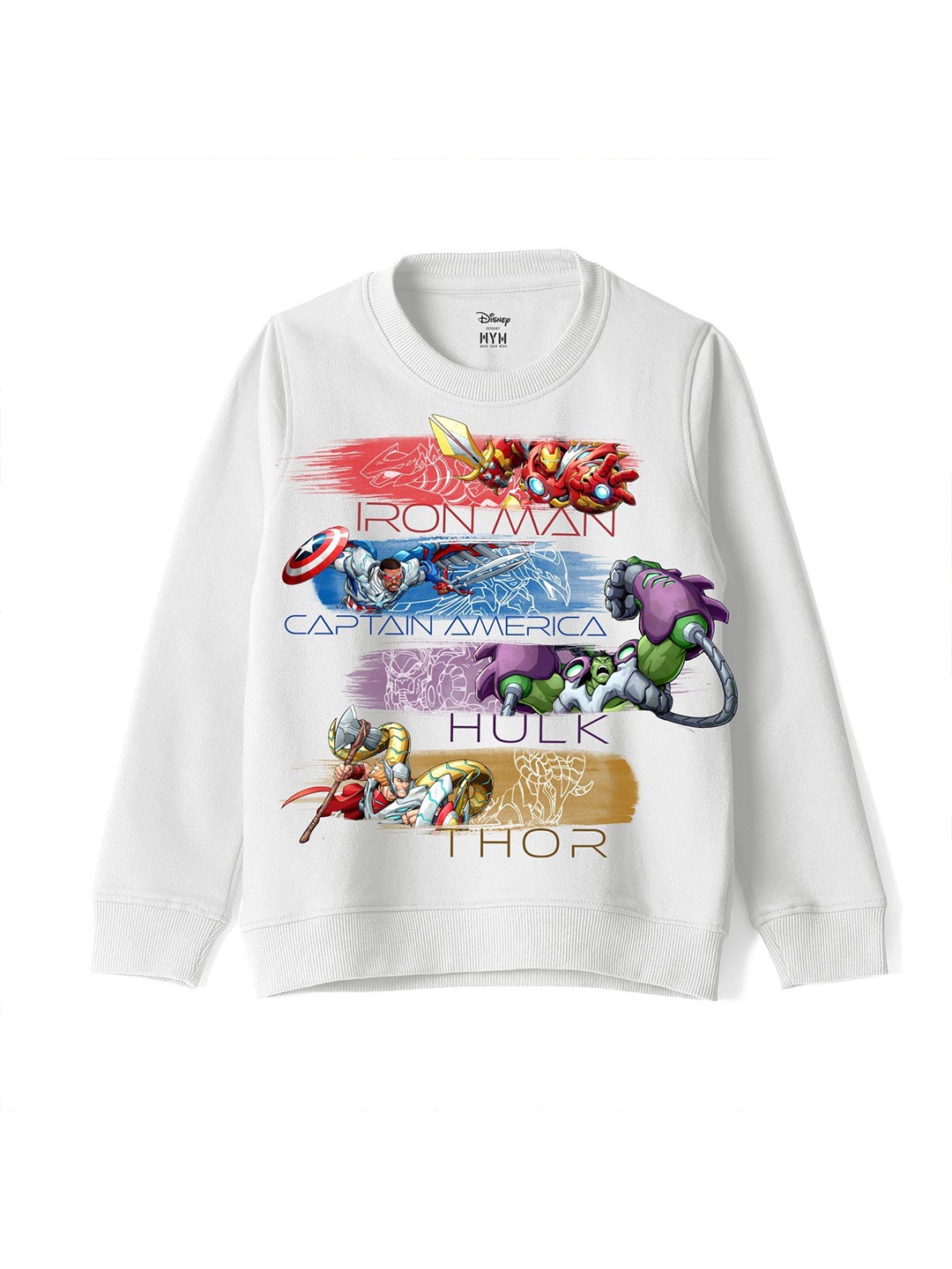 

Wear Your Mind Boys Printed Round Neck Long Sleeves Pullover Sweatshirt, White