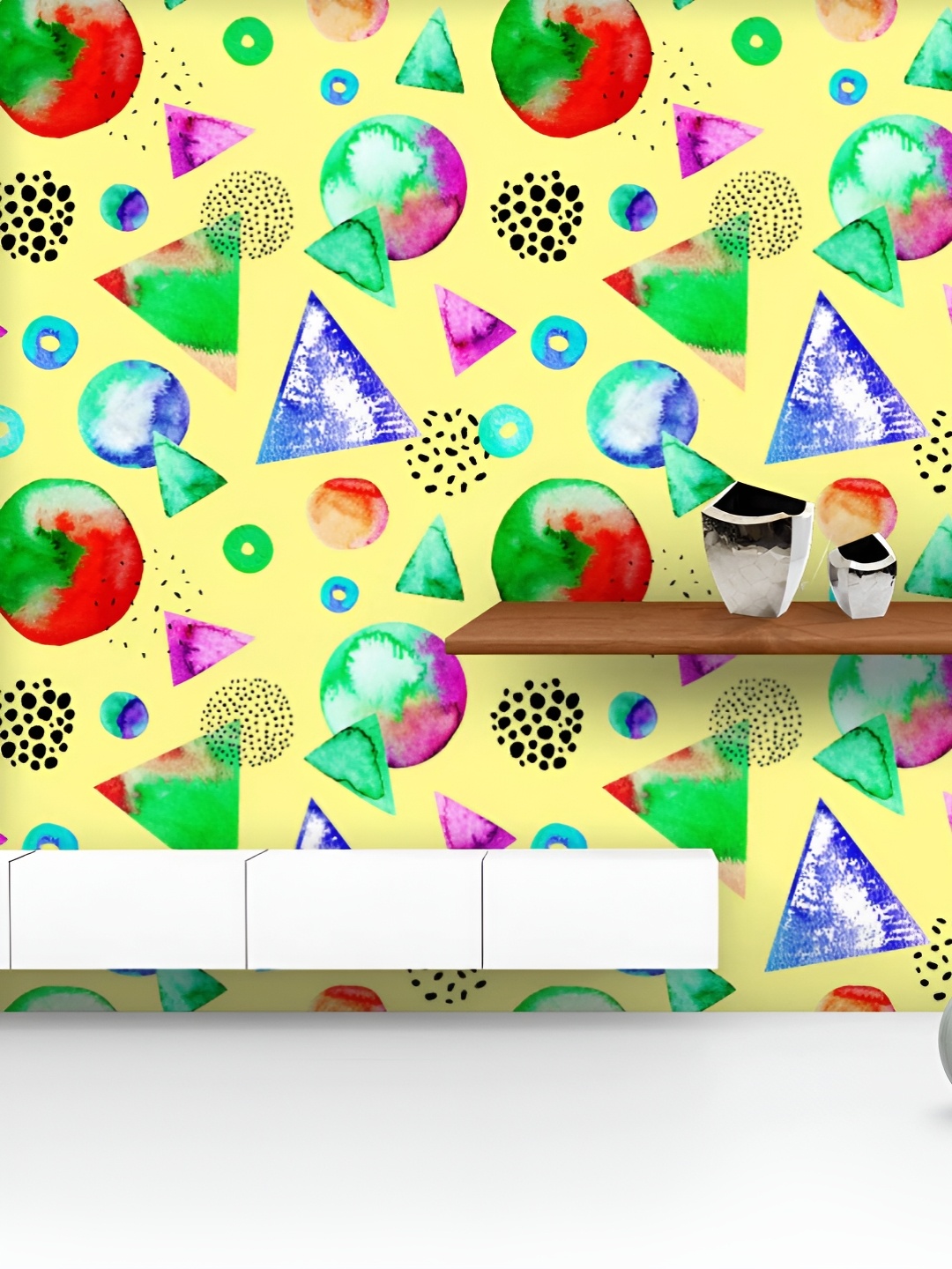 

ArtzFolio Printed UV-Resistant Anti-Bacterial Abstract Watercolor Shapes Peel & Stick Wallpaper, Multi