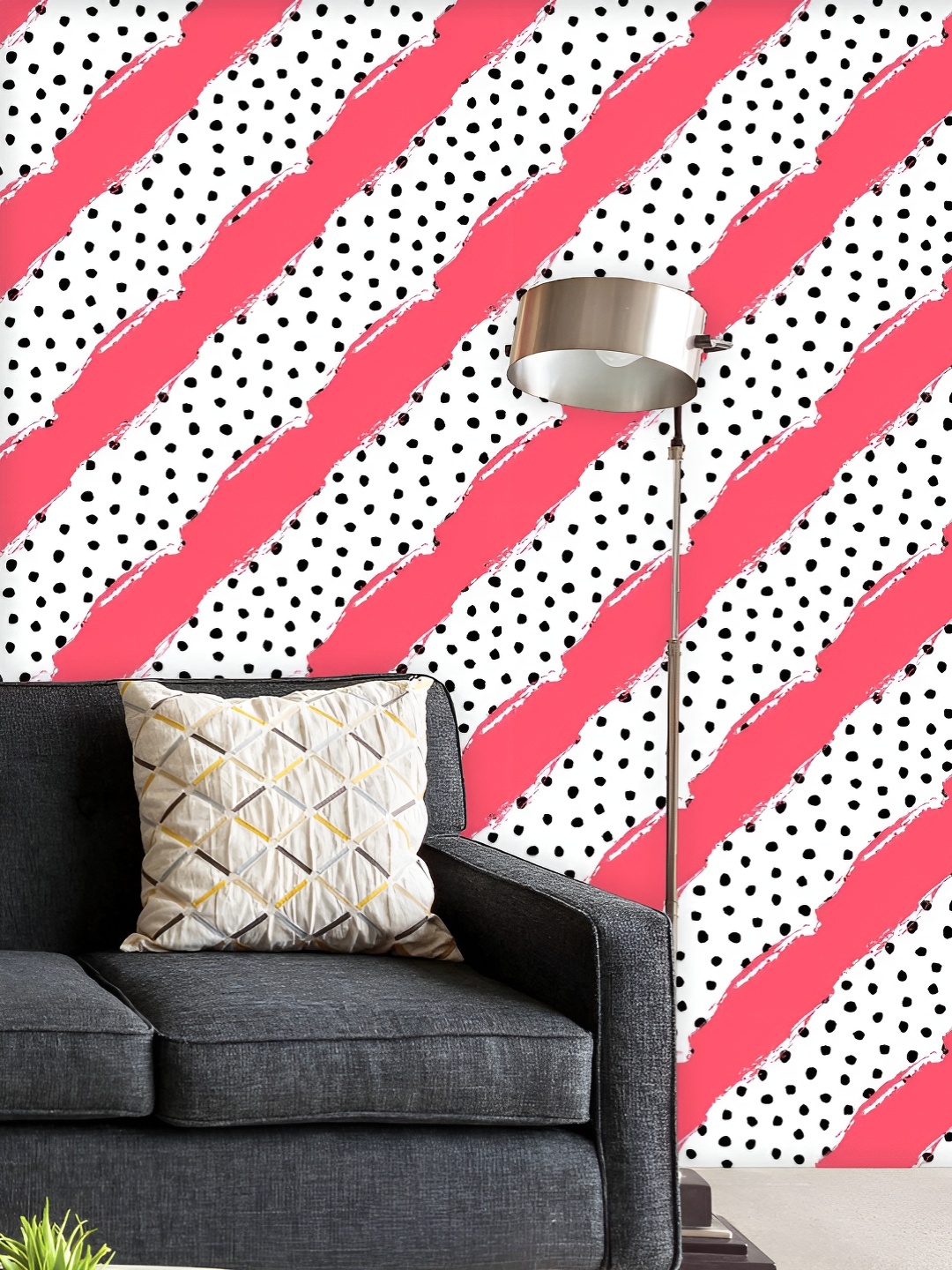 

ArtzFolio Printed UV-Resistant Anti-Bacterial Stripes And Polka Dots Peel & Stick Wallpaper, Multi