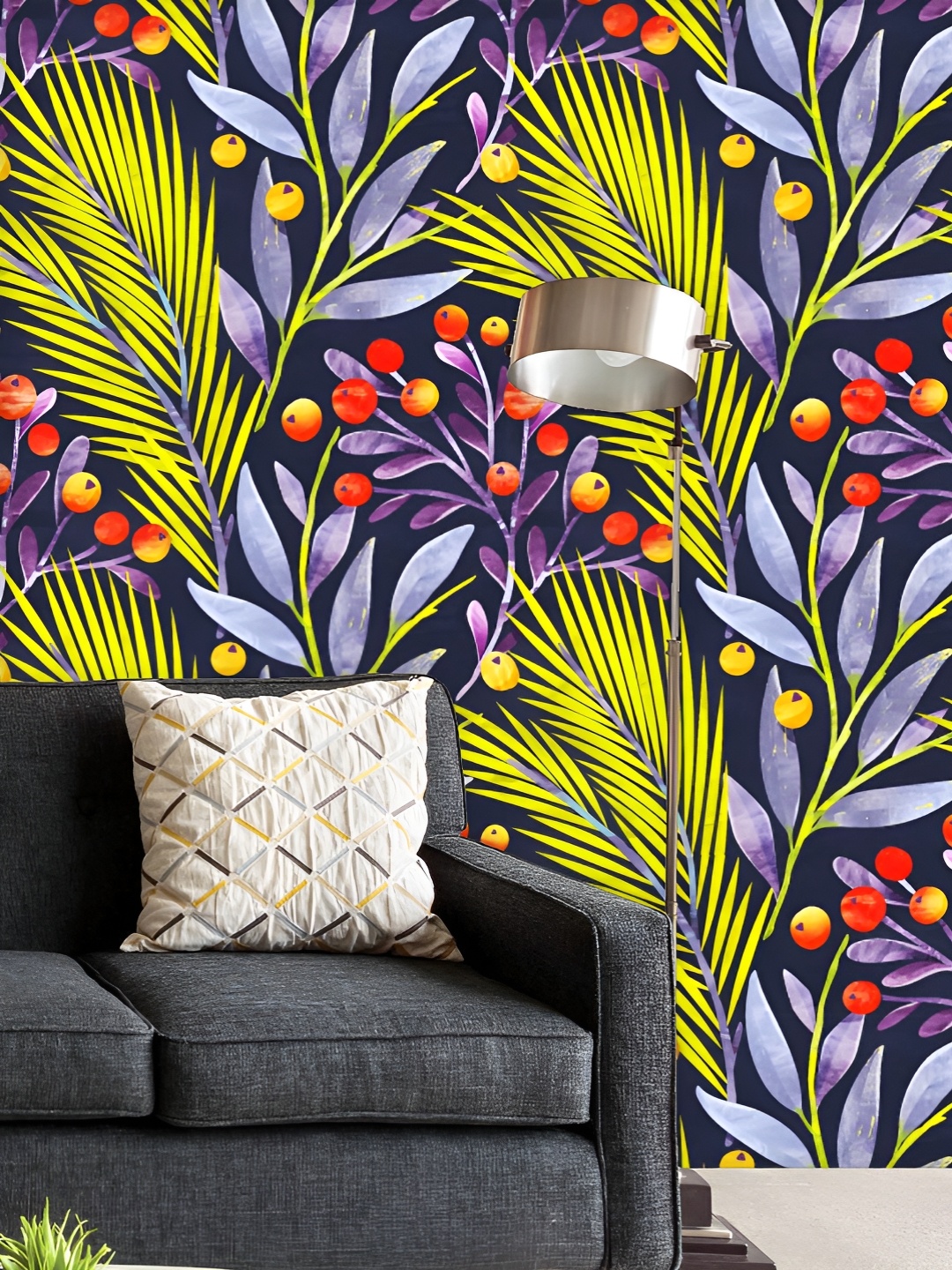 

ArtzFolio Printed UV-Resistant Anti-Bacterial Vibrant Floral Peel & Stick Wallpaper, Multi