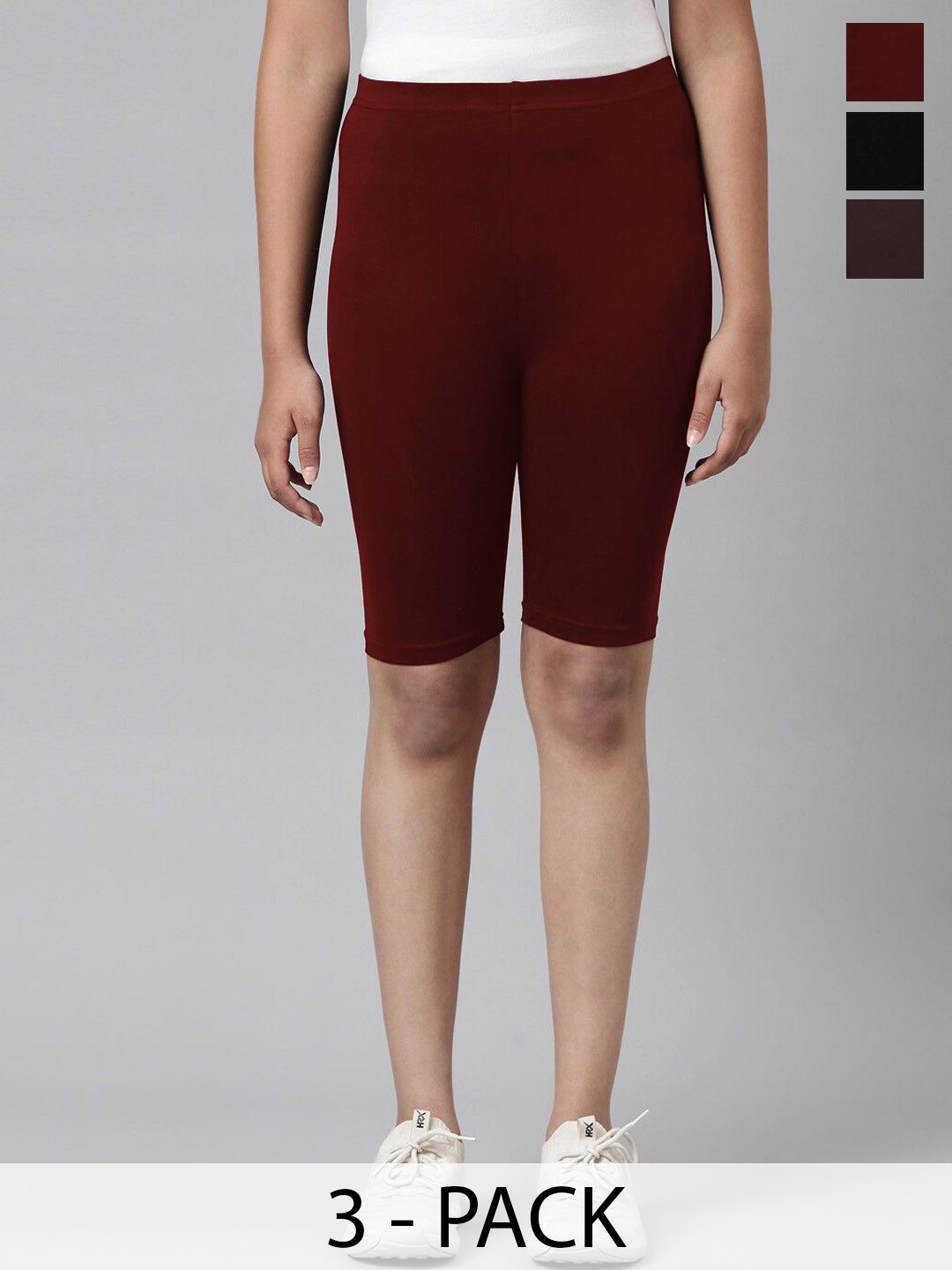 

AMUL COMFY Girls Pure Cotton Cycling Shorts, Burgundy