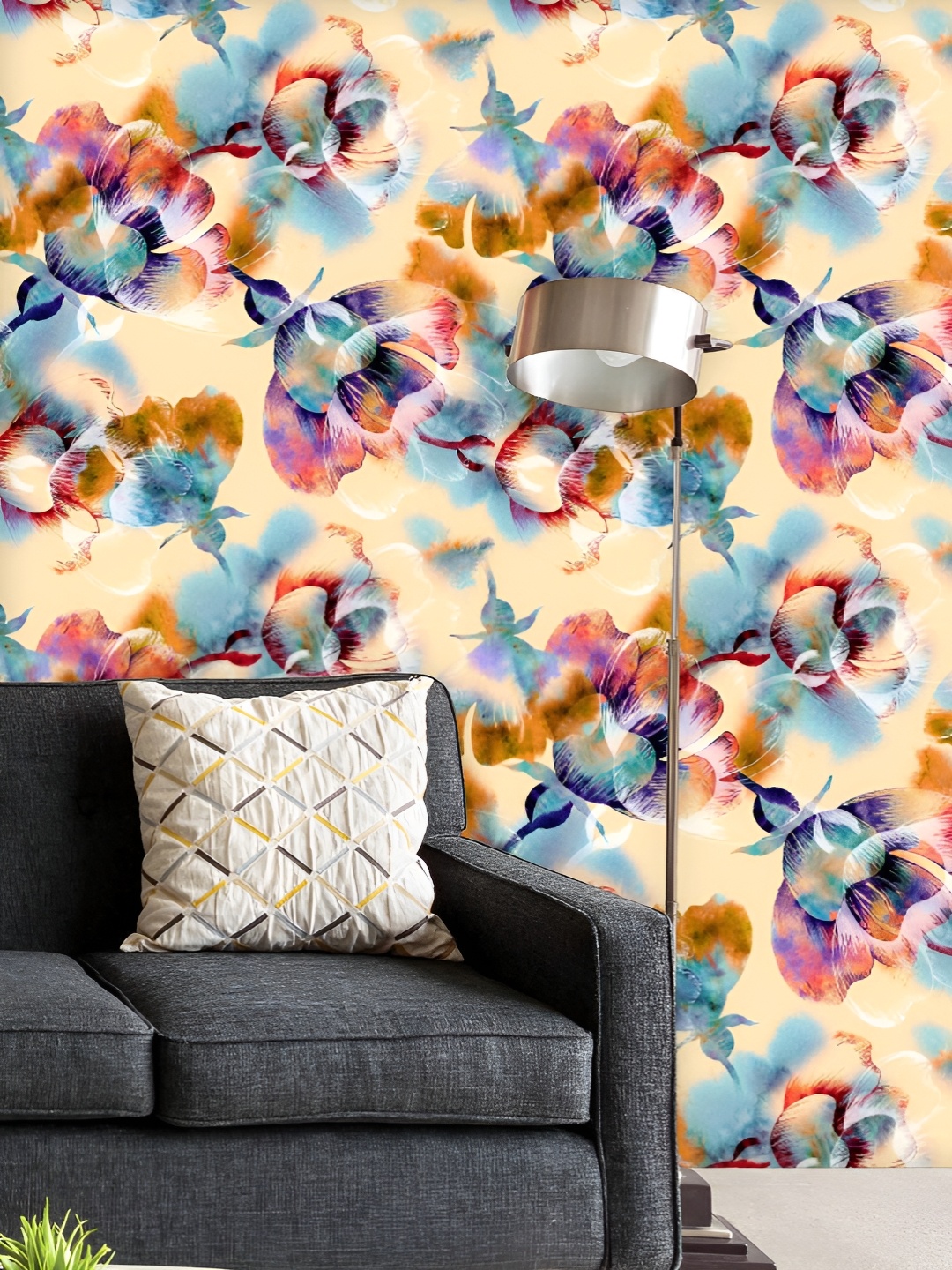 

ArtzFolio Printed UV-Resistant Anti-Bacterial Geometric Pattern Peel & Stick Wallpaper, Multi