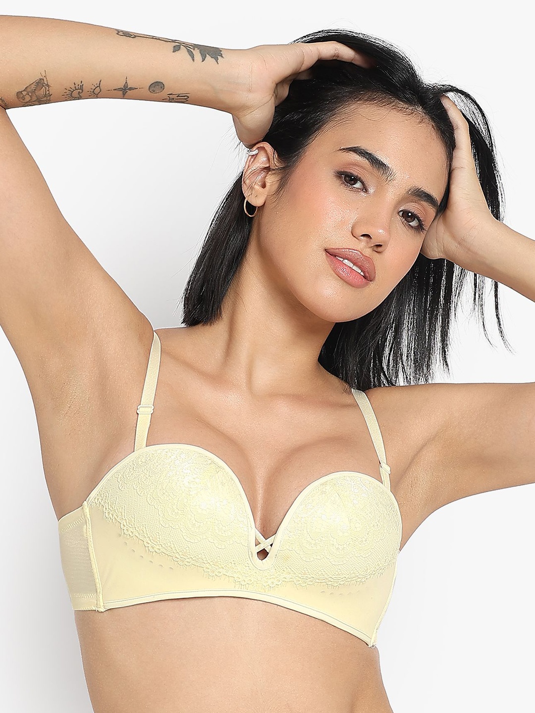 

PARKHA Women Medium Coverage Heavily Padded Bra, Yellow