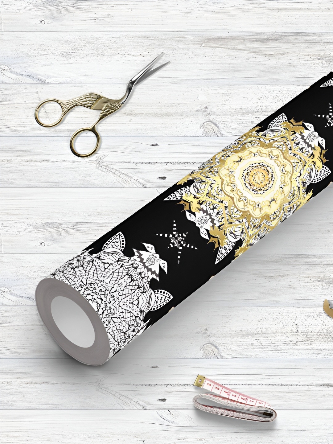 

ArtzFolio Black & Yellow Floral Printed UV Resistant Wallpaper