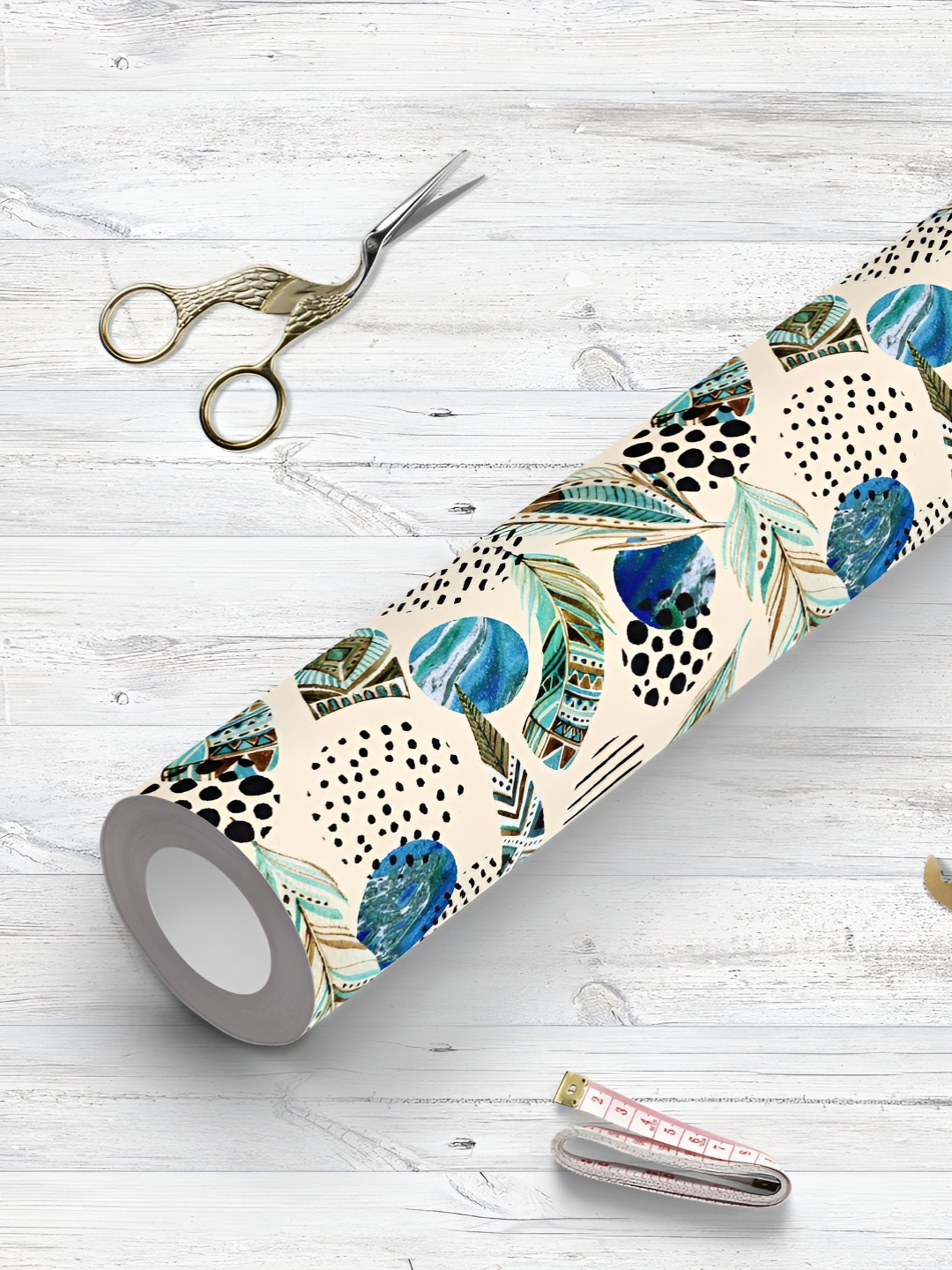 

ArtzFolio Cream Colored & Black Printed UV Resistant Wallpaper