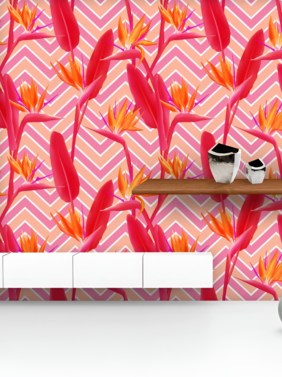 

ArtzFolio Printed UV-Resistant Anti-Bacterial Bird Of Paradise Tropical Crane Flower Peel & Stick Wallpaper, Multi