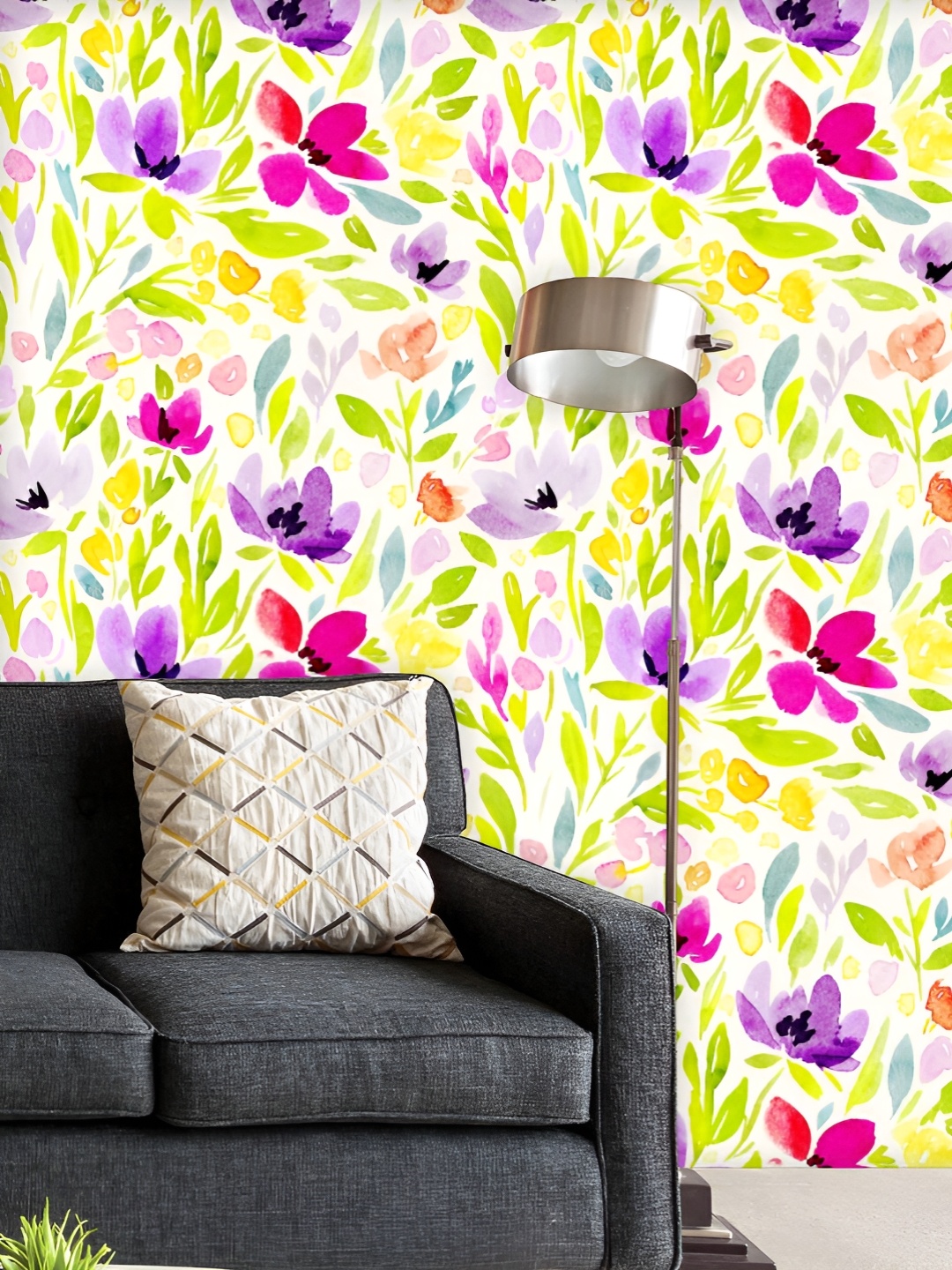 

ArtzFolio Printed UV-Resistant Anti-Bacterial Watercolor Floral Pattern Peel & Stick Wallpaper, Multi