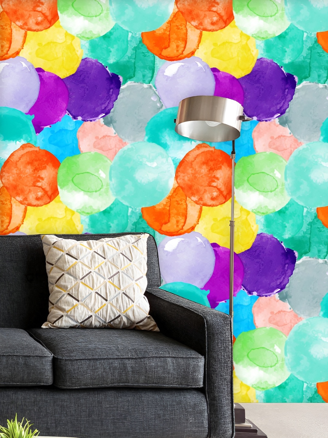 

ArtzFolio Printed UV-Resistant Anti-Bacterial Colorful Watercolor Peel & Stick Wallpaper, Multi