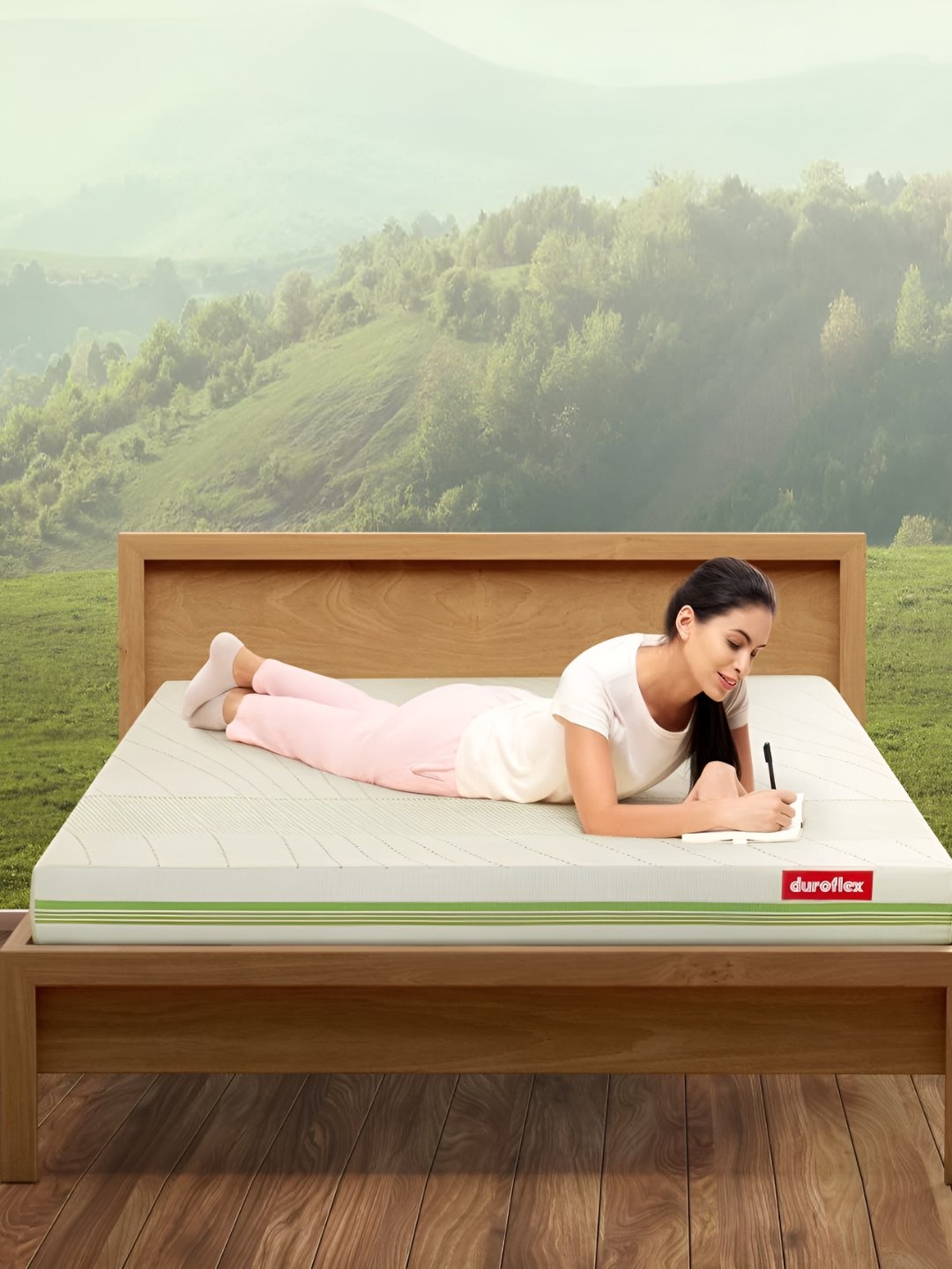 

Duroflex Prana - Organic Cotton Fabric 8" King Spring Mattress (75x72 Inch), Green
